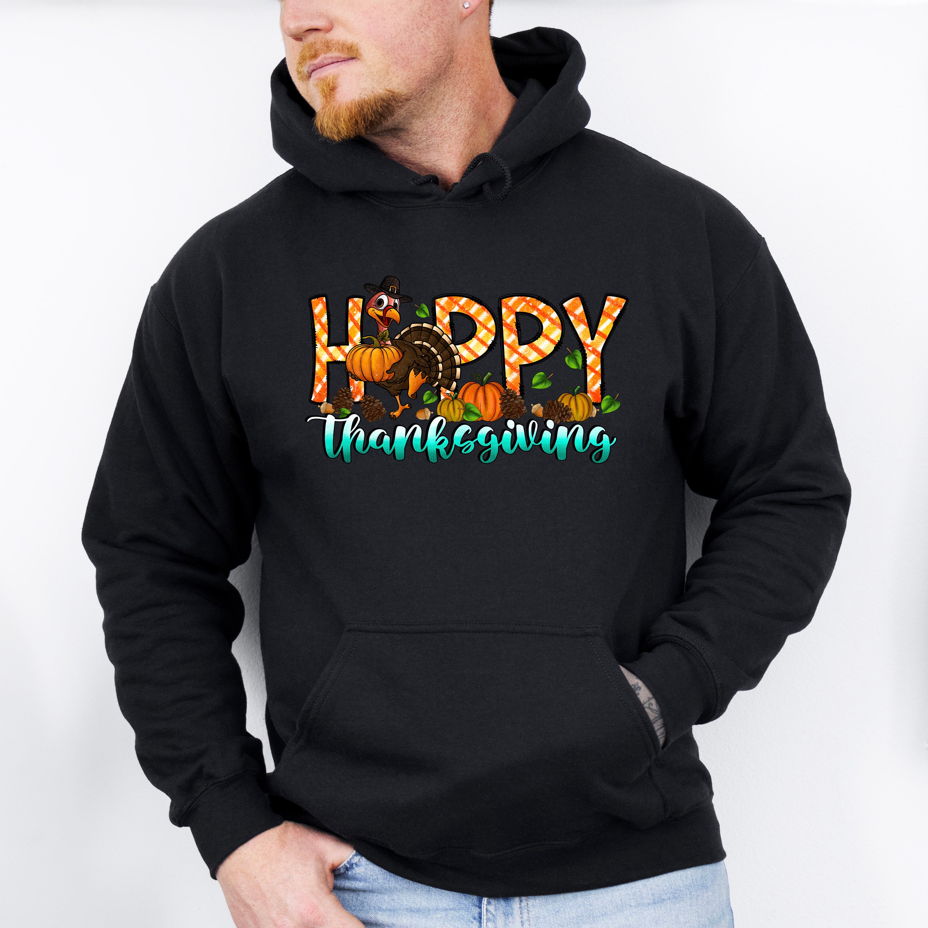 Happy Thanksgiving Gobble Design - Thanksgiving Theme Unisex Crewneck T-Shirt Sweatshirt Hoodie