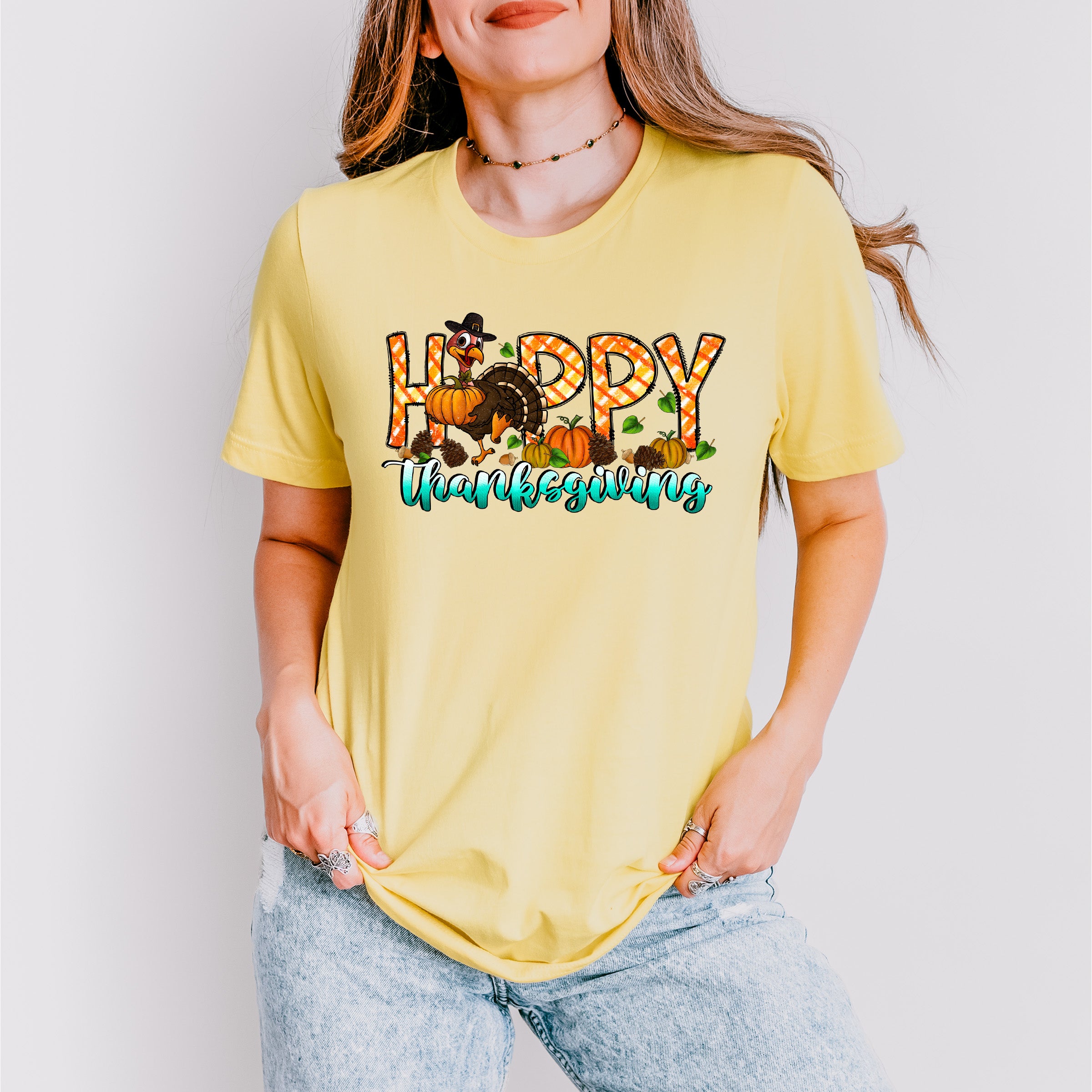 Happy Thanksgiving Gobble Design - Thanksgiving Theme Unisex Crewneck T-Shirt Sweatshirt Hoodie