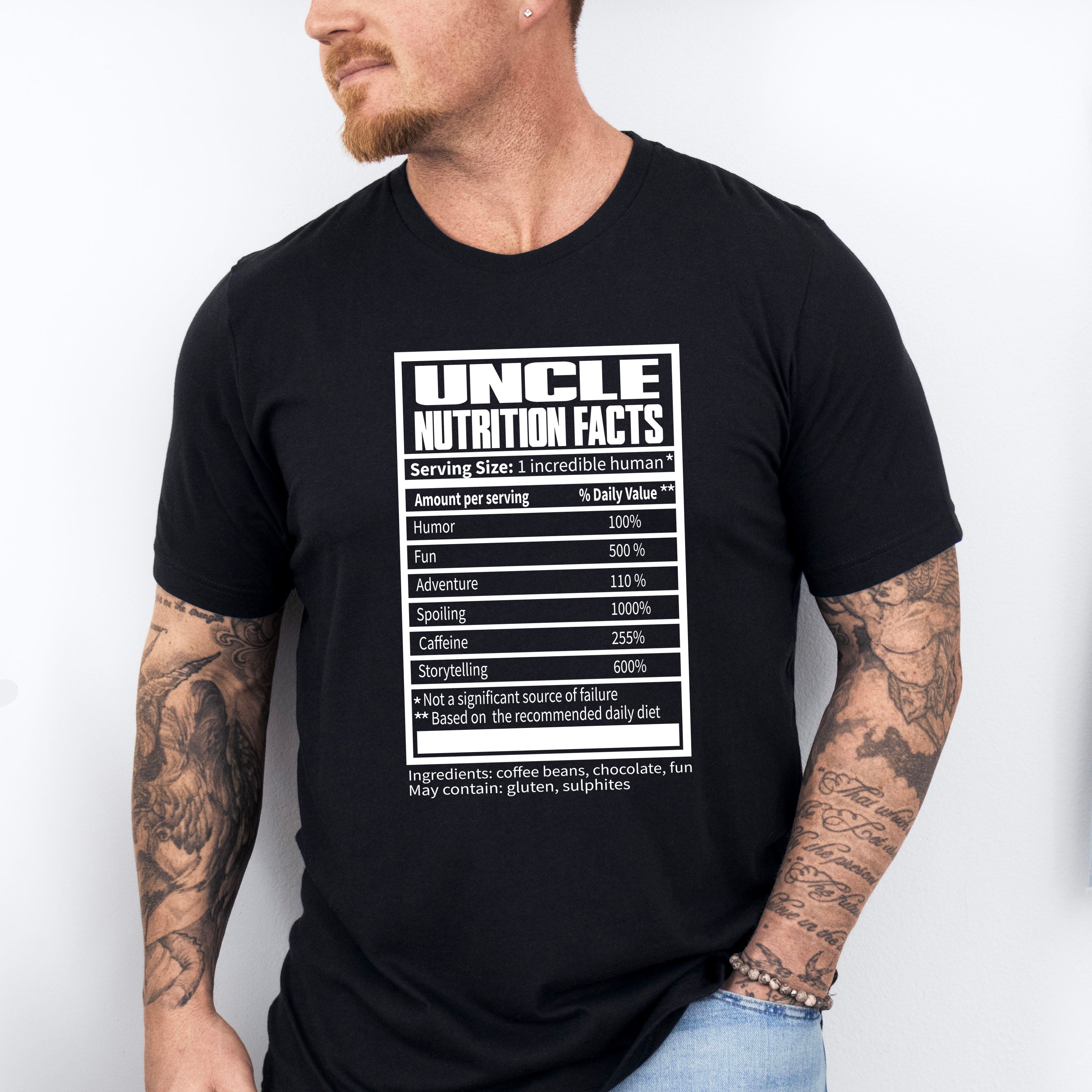 Uncle Nutrition Facts - Uncle Unisex Crewneck T-Shirt Sweatshirt Hoodie