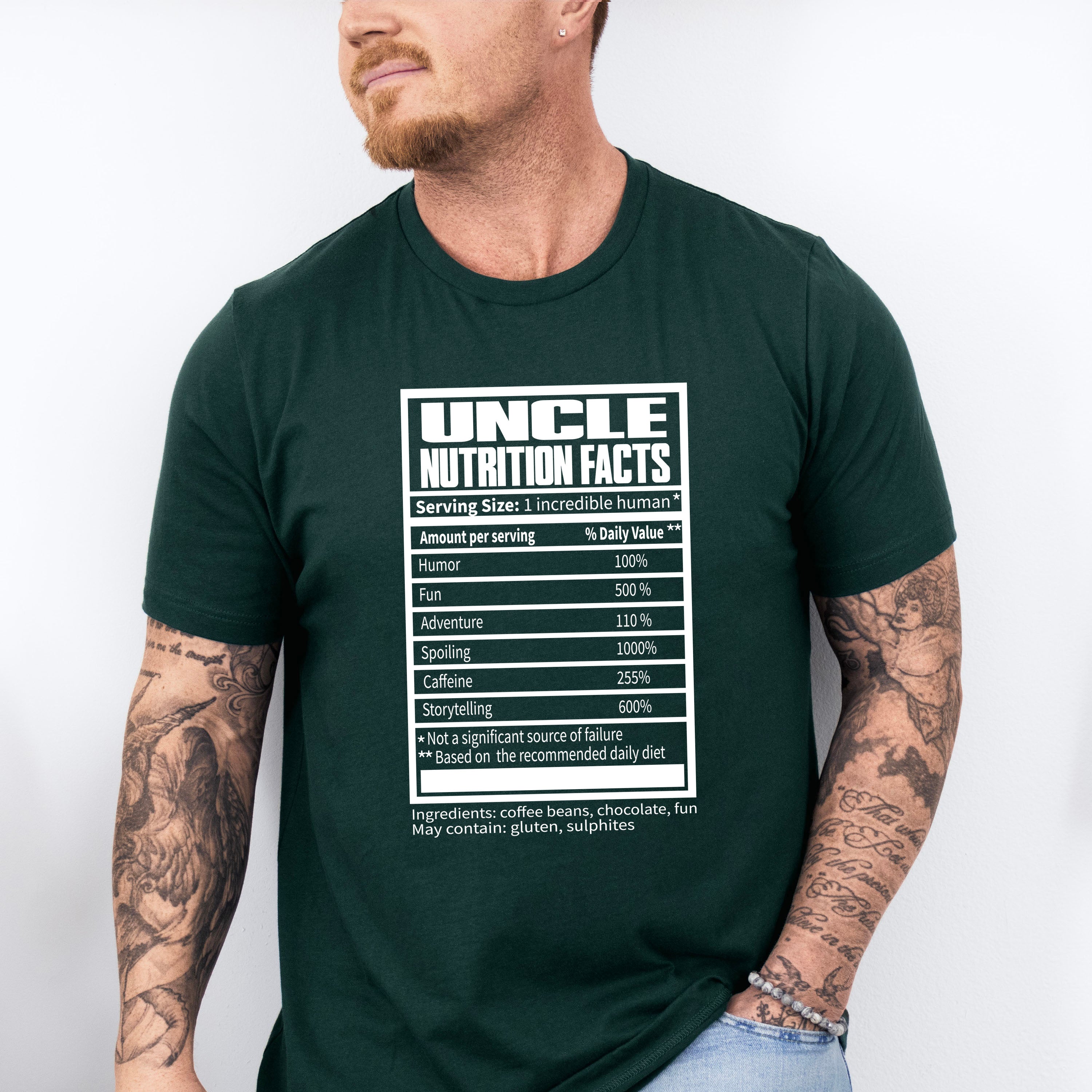 Uncle Nutrition Facts - Uncle Unisex Crewneck T-Shirt Sweatshirt Hoodie
