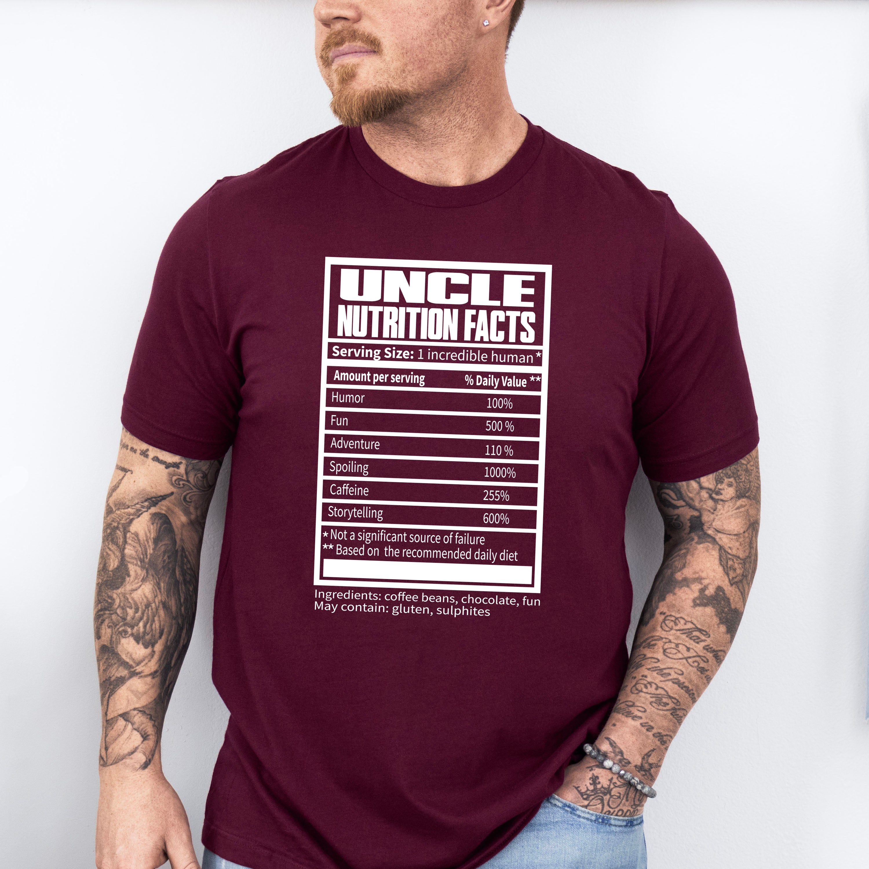 Uncle Nutrition Facts - Uncle Unisex Crewneck T-Shirt Sweatshirt Hoodie