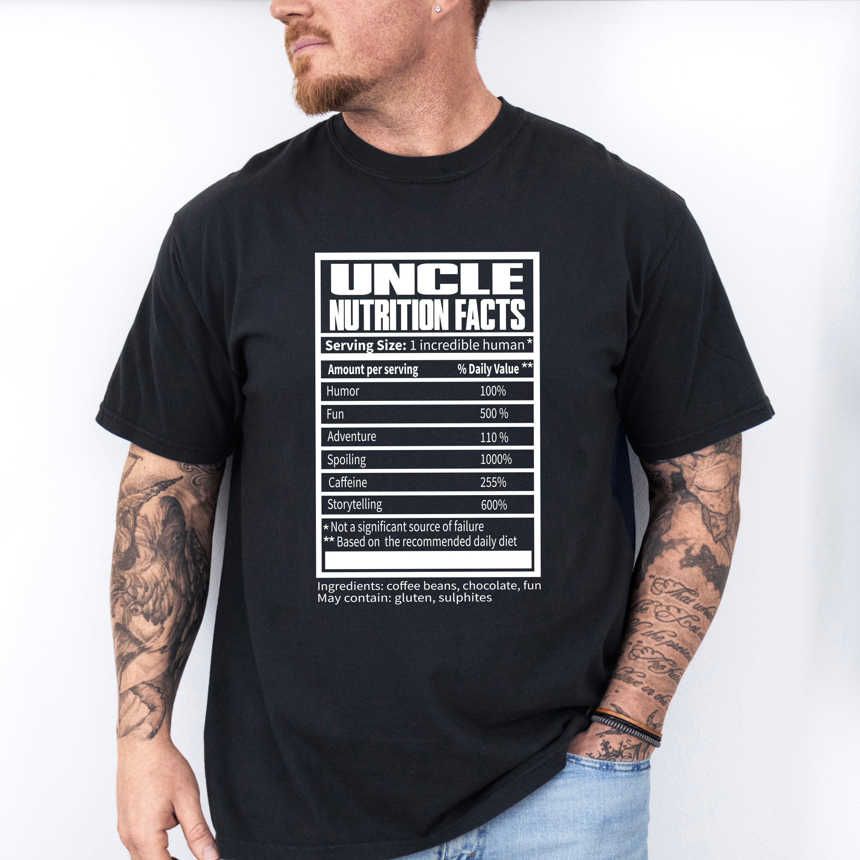 Uncle Nutrition Facts - Uncle Unisex Crewneck T-Shirt Sweatshirt Hoodie