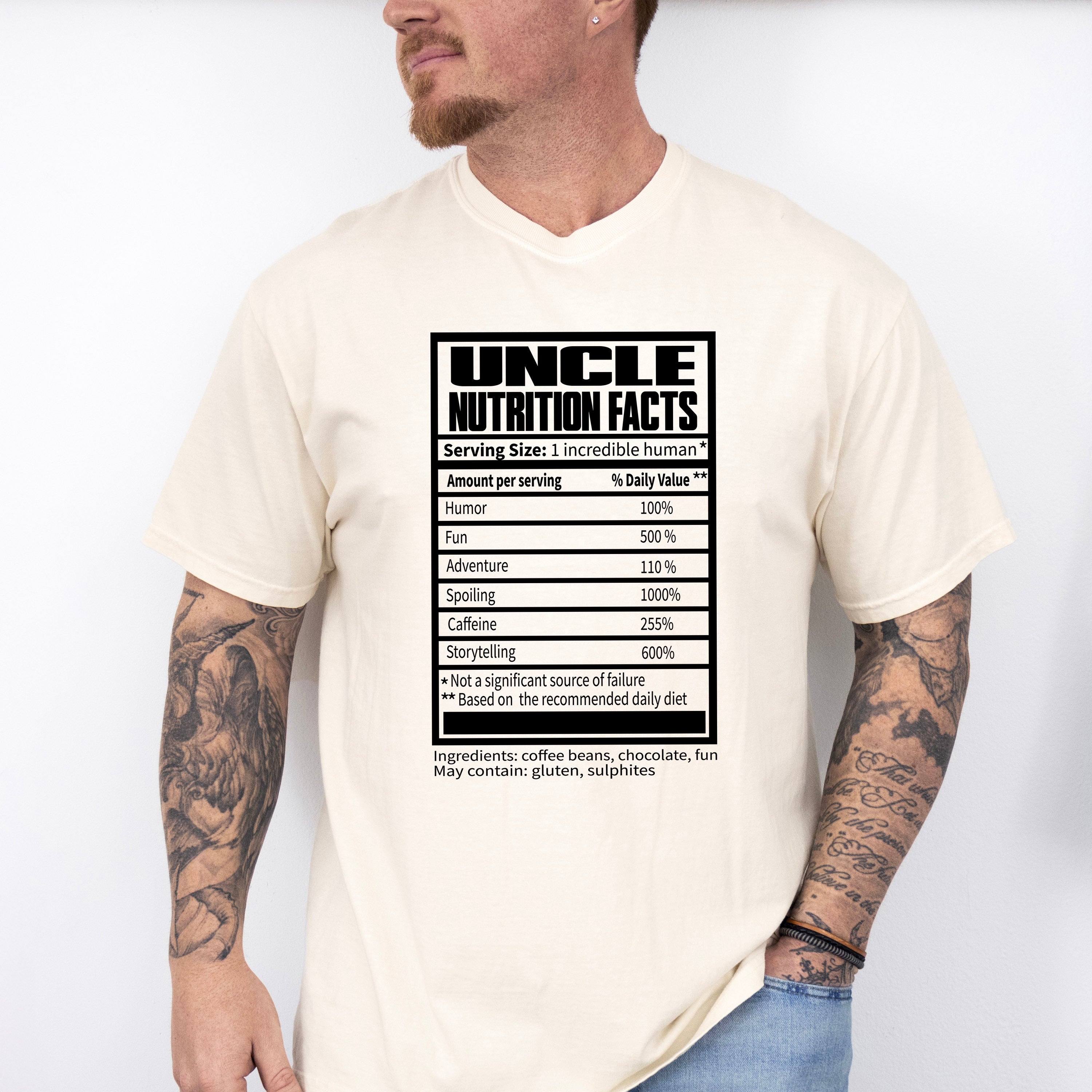 Uncle Nutrition Facts - Uncle Unisex Crewneck T-Shirt Sweatshirt Hoodie