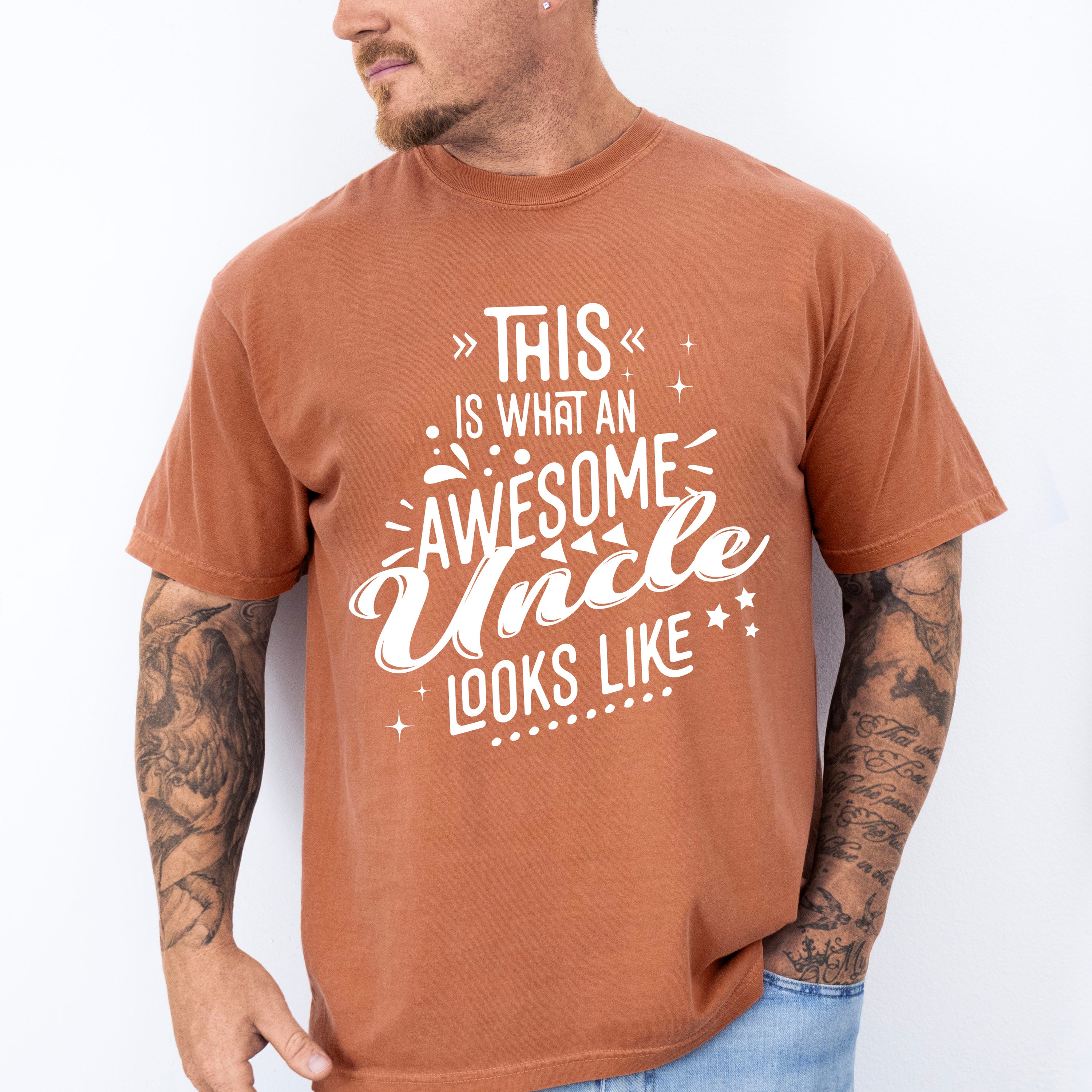 Awesome Uncle Looks Like Design - Uncle Unisex Crewneck T-Shirt Sweatshirt Hoodie