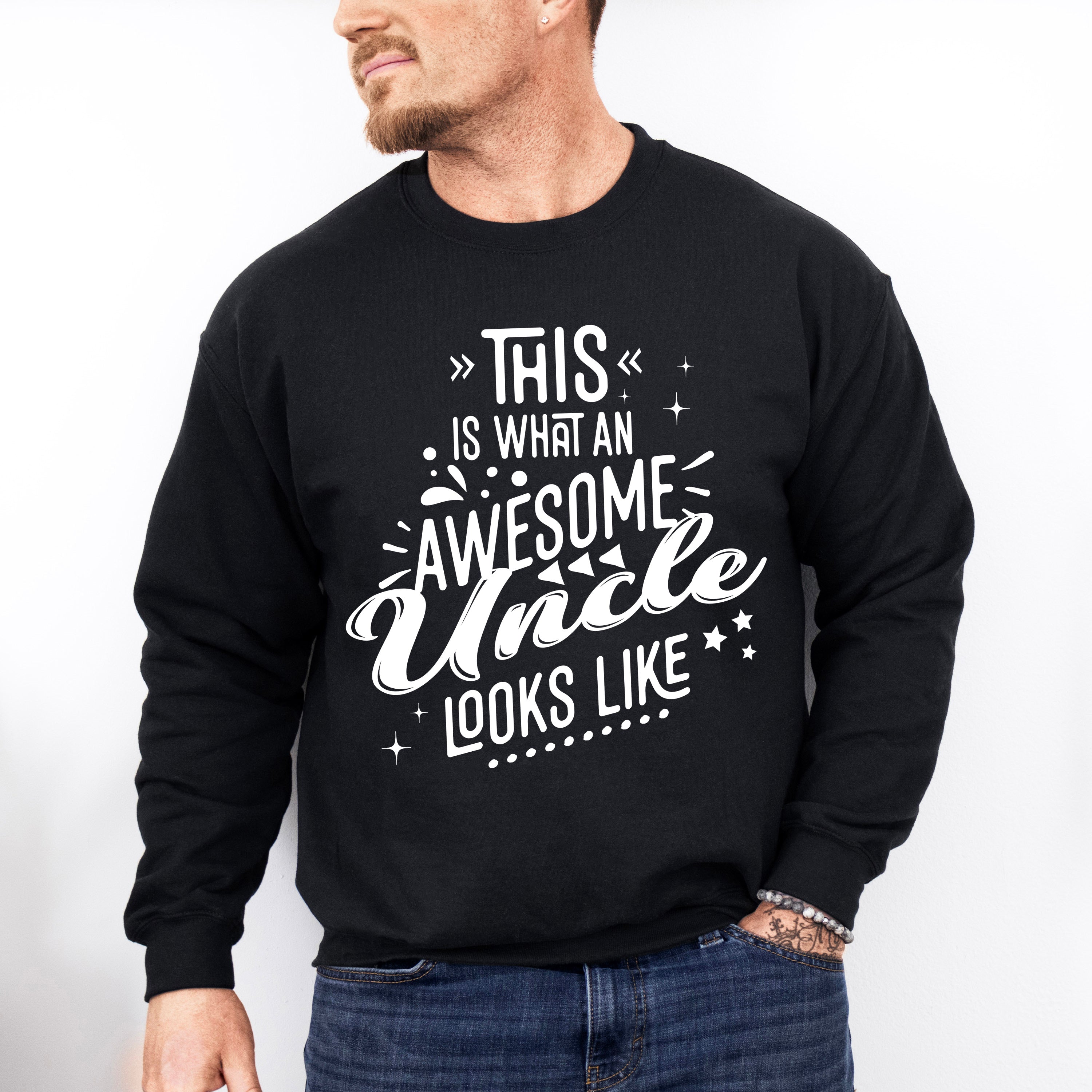 Awesome Uncle Looks Like Design - Uncle Unisex Crewneck T-Shirt Sweatshirt Hoodie