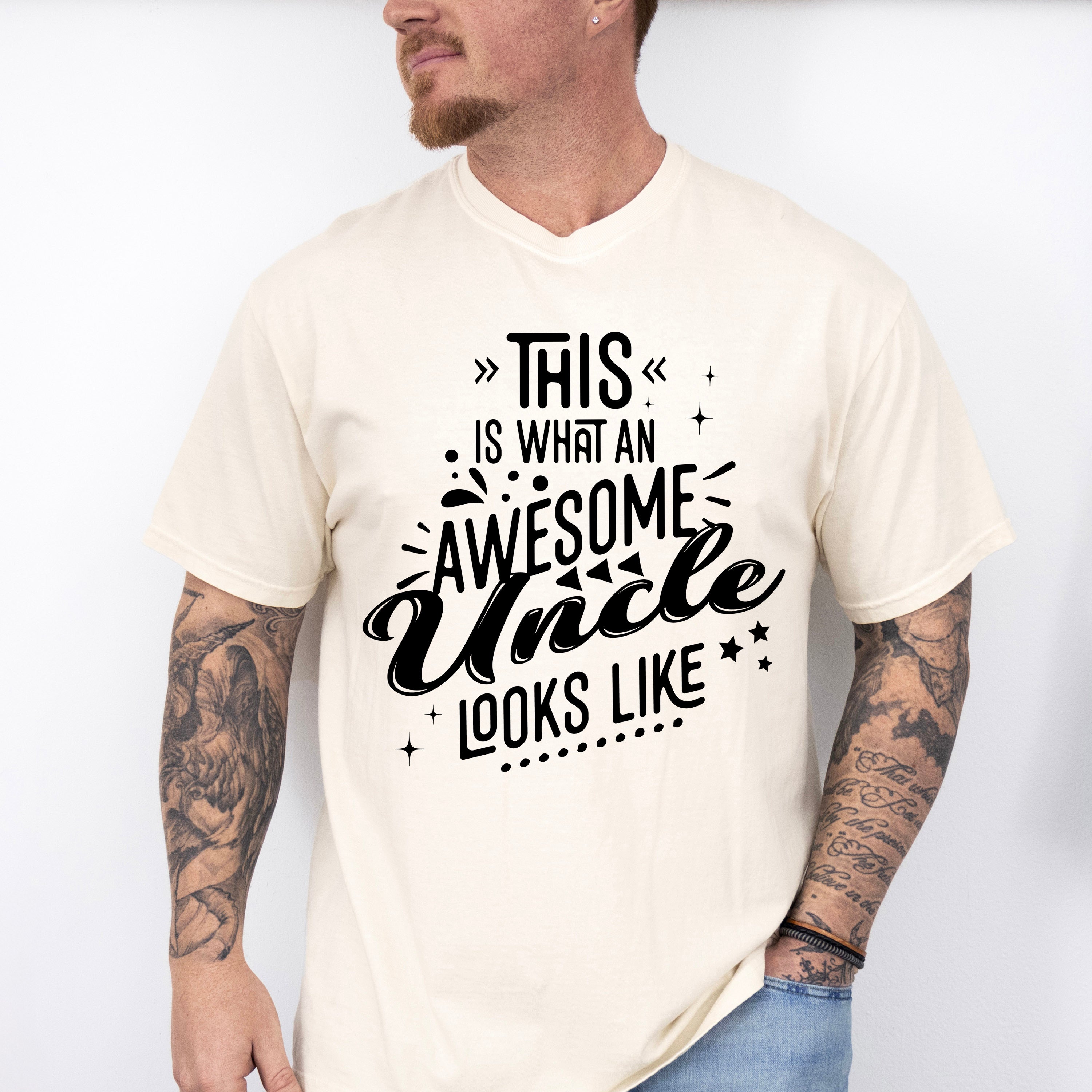 Awesome Uncle Looks Like Design - Uncle Unisex Crewneck T-Shirt Sweatshirt Hoodie