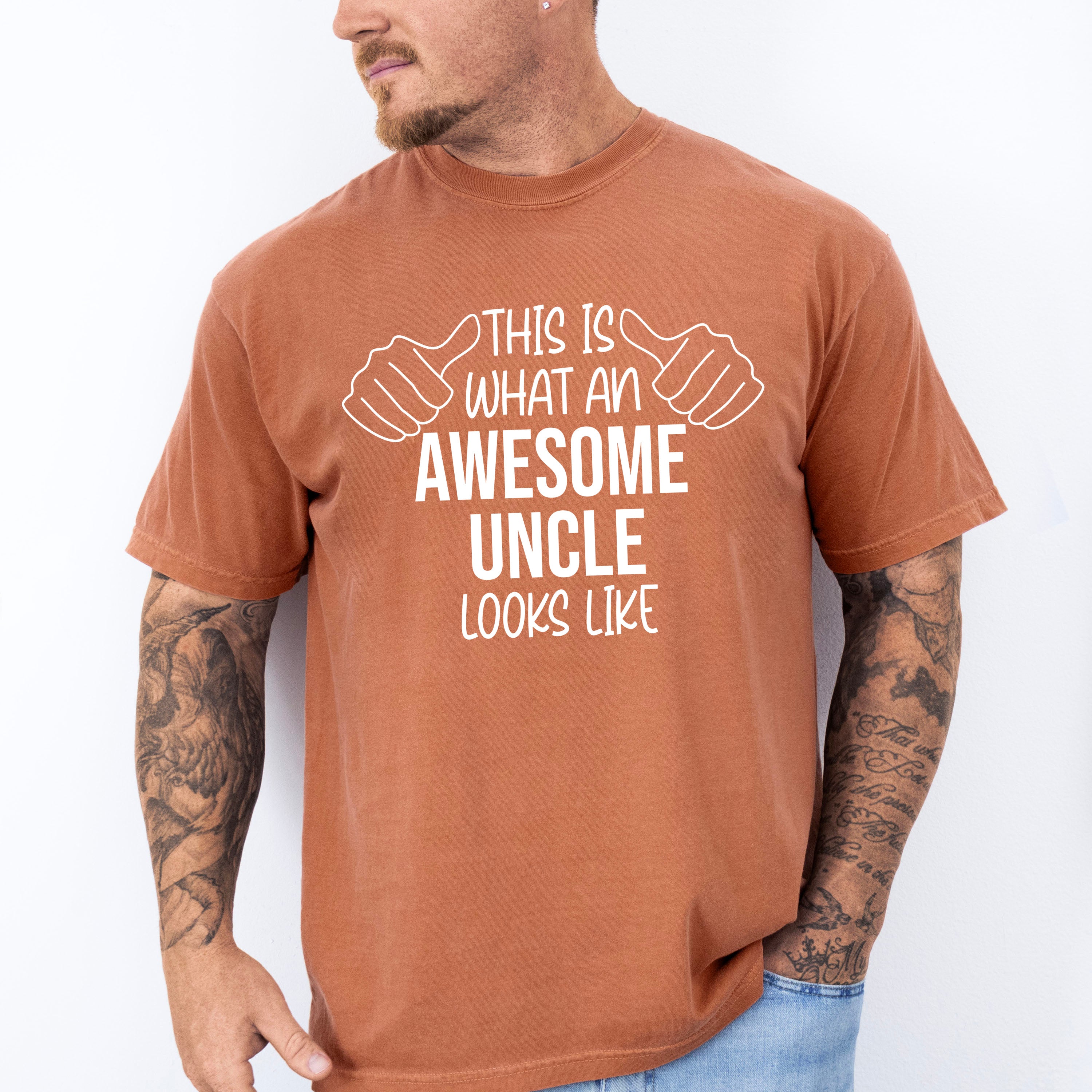 Awesome Uncle Looks Like Design - Uncle Unisex Crewneck T-Shirt Sweatshirt Hoodie