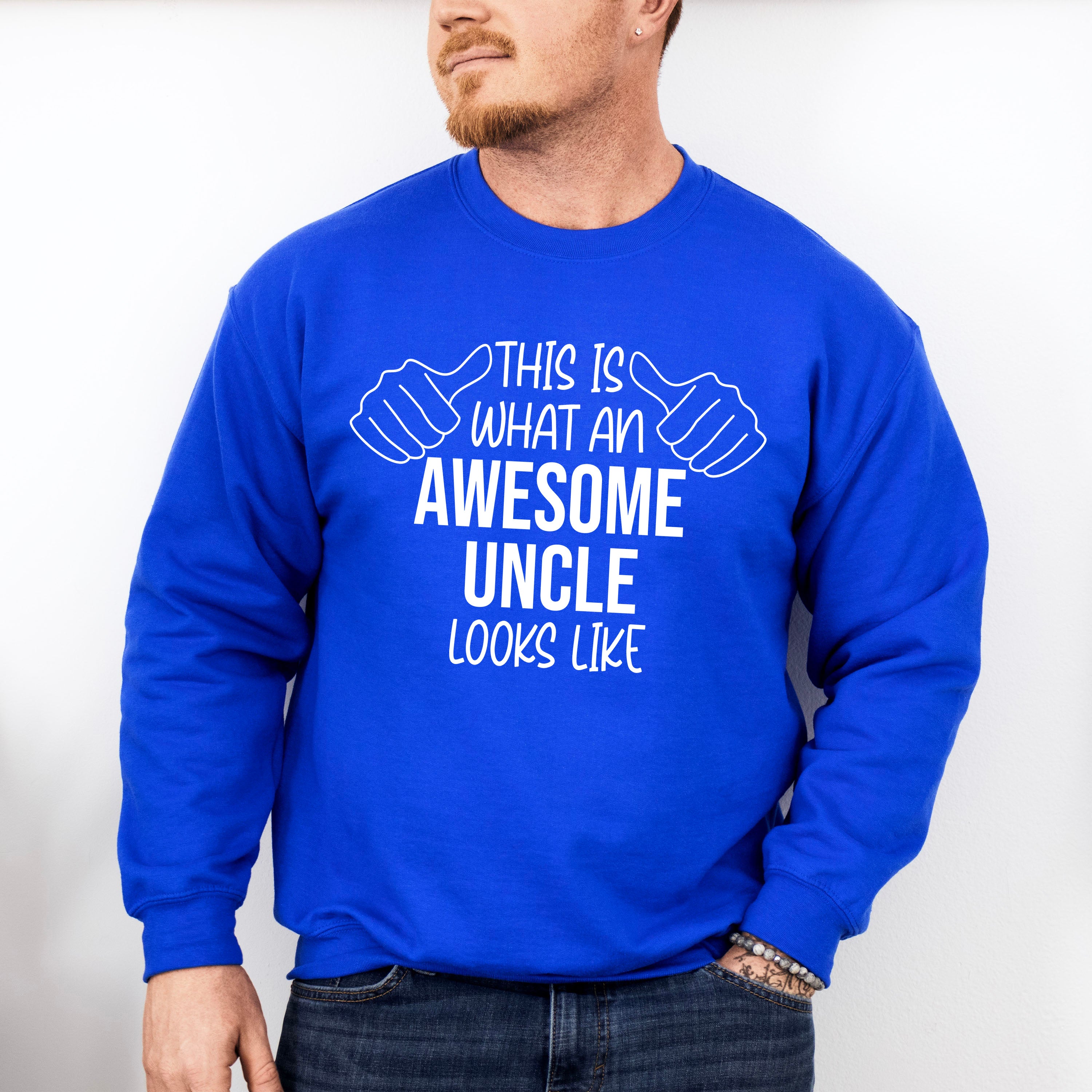 Awesome Uncle Looks Like Design - Uncle Unisex Crewneck T-Shirt Sweatshirt Hoodie