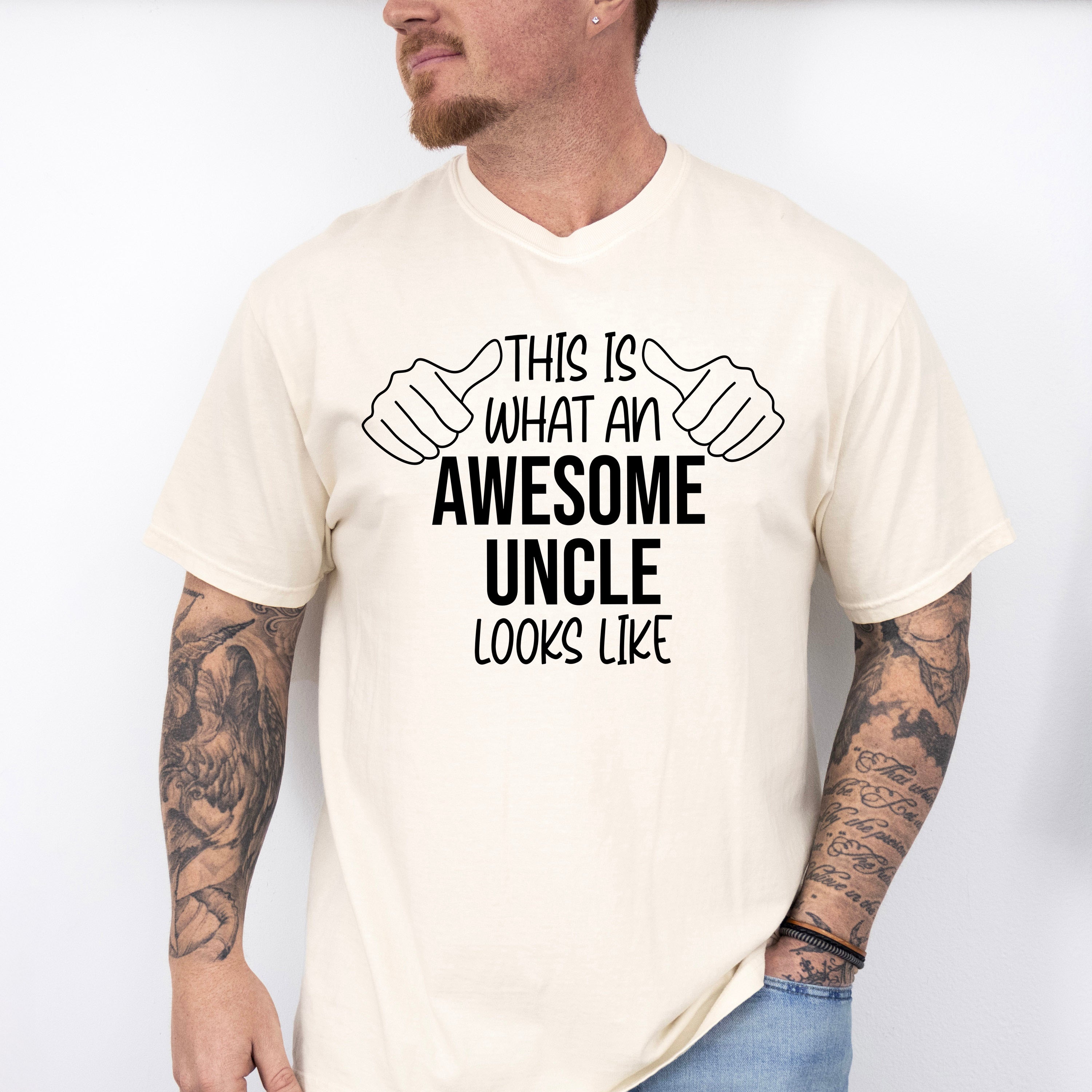 Awesome Uncle Looks Like Design - Uncle Unisex Crewneck T-Shirt Sweatshirt Hoodie