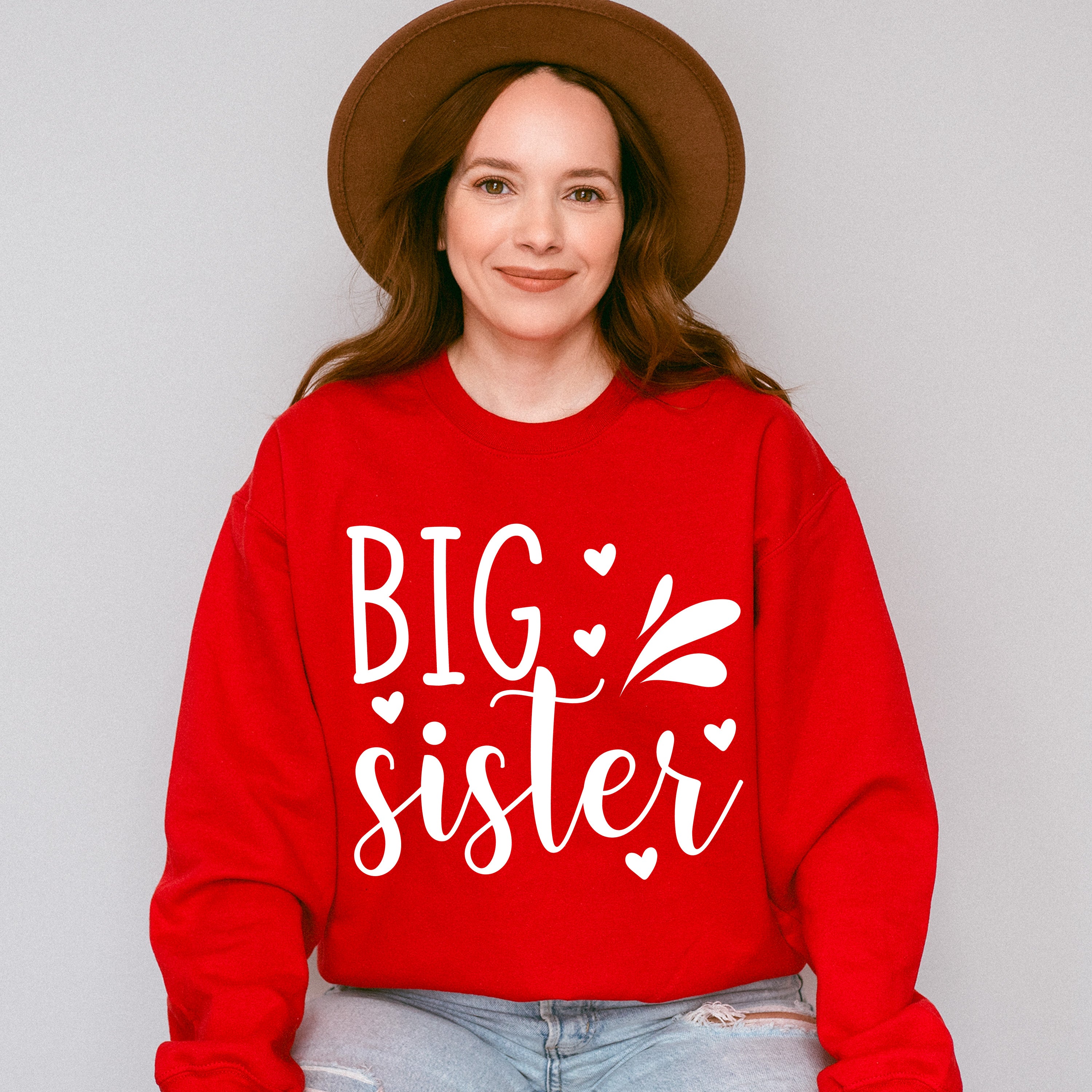 Big Sister Heart Design - Sister Unisex Crewneck T-Shirt Sweatshirt Hoodie