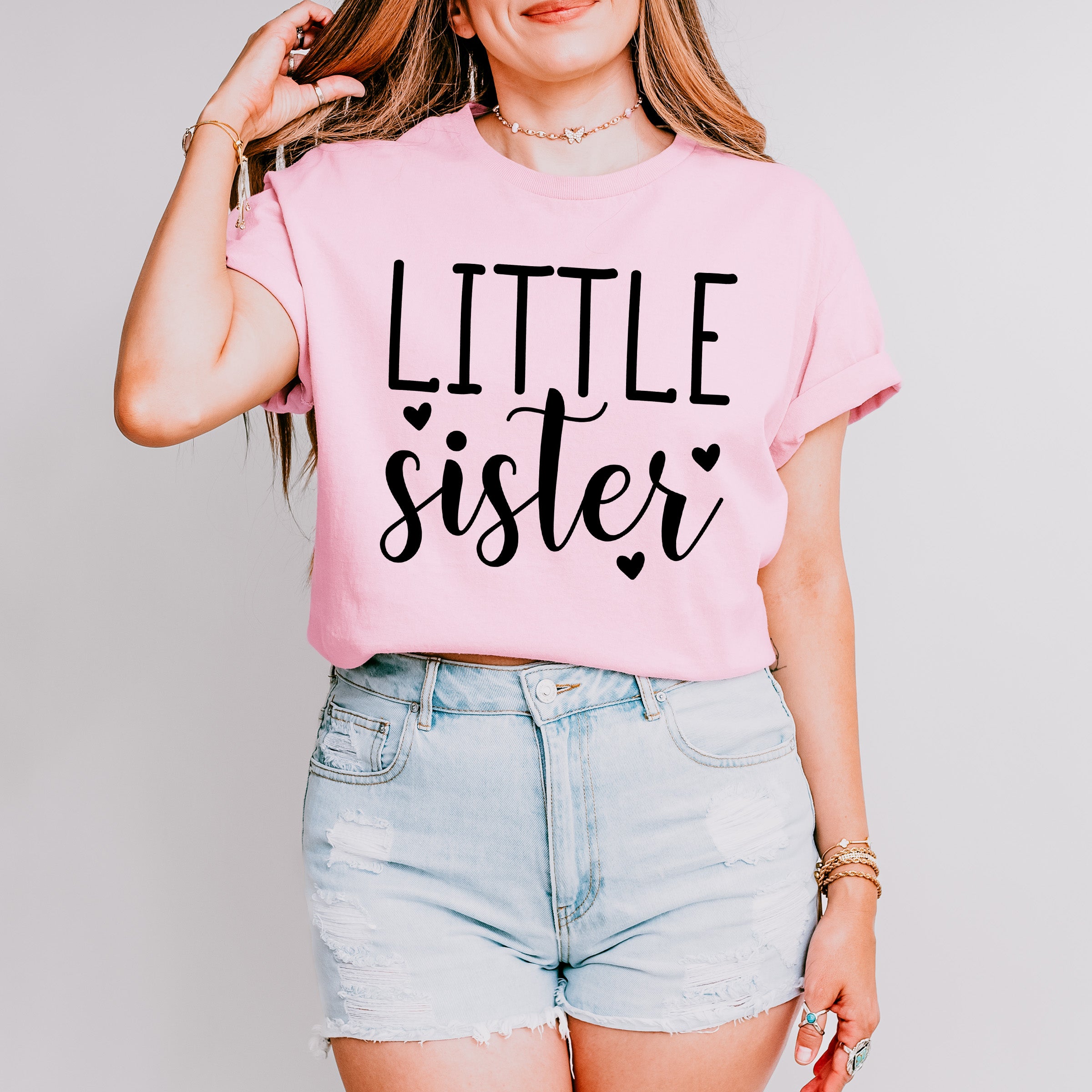 Little Sister Heart Design - Sister Unisex Crewneck T-Shirt Sweatshirt Hoodie