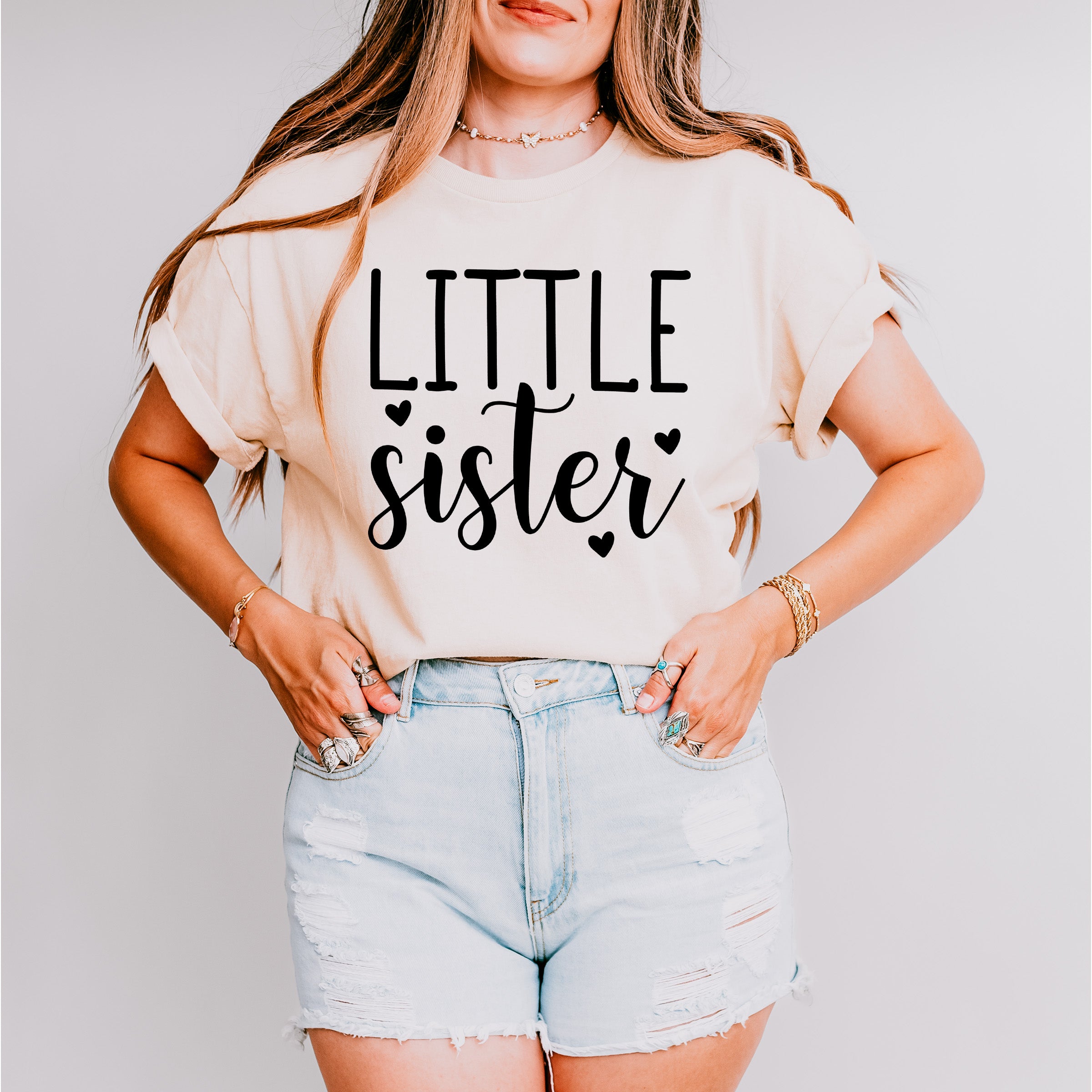 Little Sister Heart Design - Sister Unisex Crewneck T-Shirt Sweatshirt Hoodie