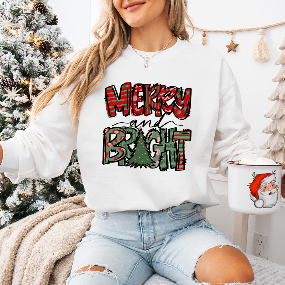 Merry And Bright - Christmas Unisex Crewneck T-Shirt Sweatshirt Hoodie
