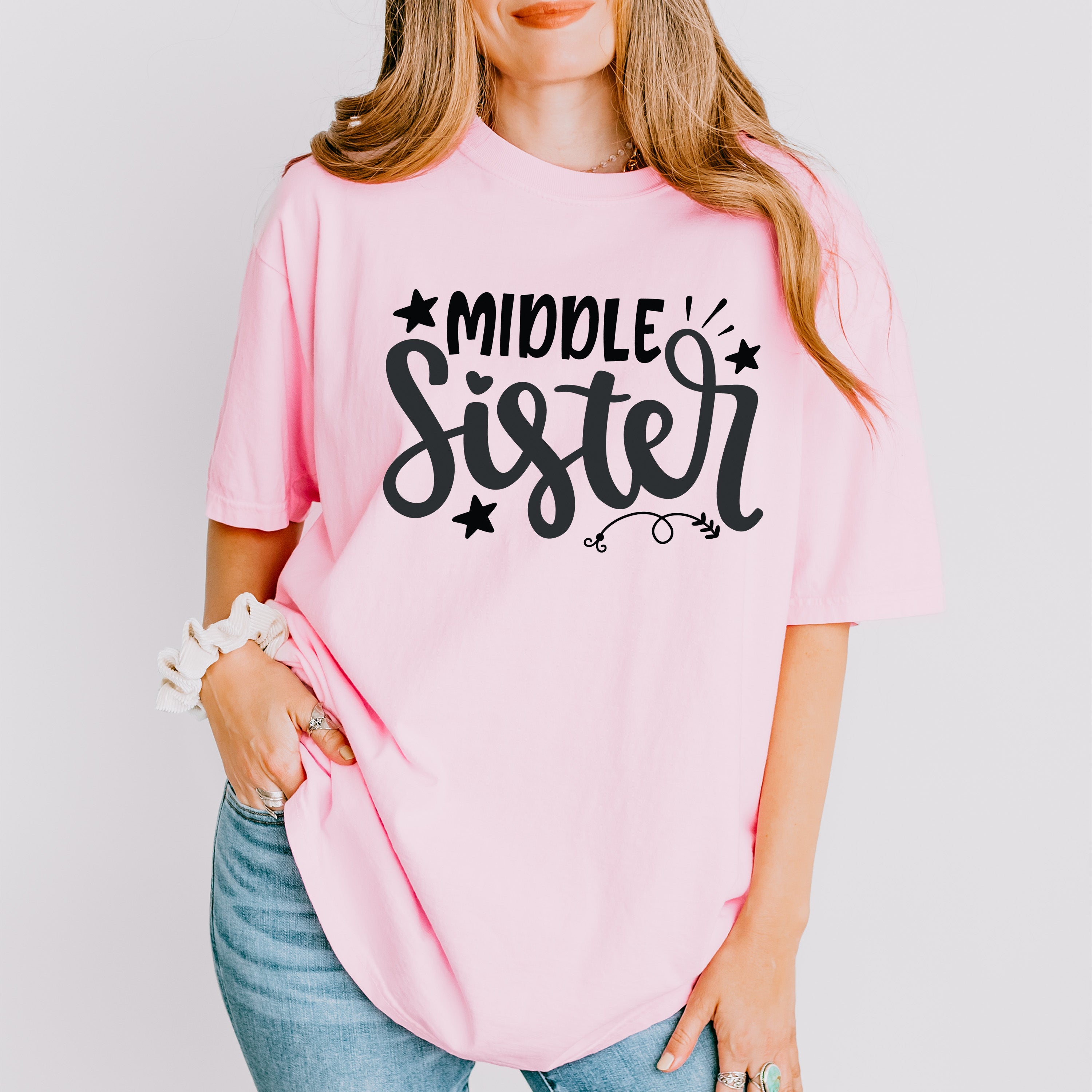 Middle Sister Star Design - Sister Unisex Crewneck T-Shirt Sweatshirt Hoodie