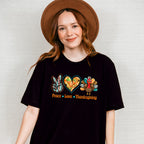 Peace Love Thanksgiving Design - Thanksgiving Theme Unisex Crewneck T-Shirt Sweatshirt Hoodie