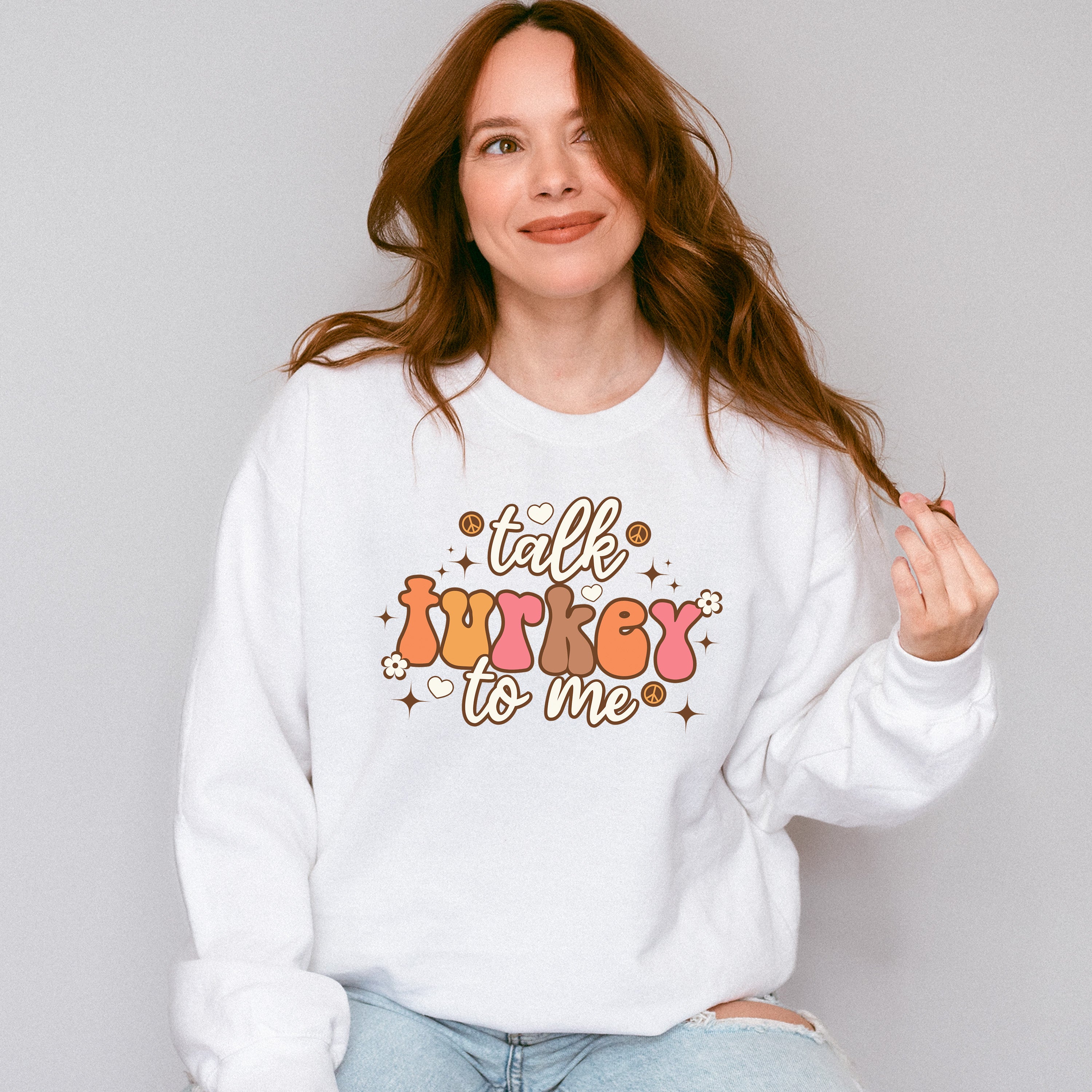 Talk Turkey To Me - Thanksgiving Theme Unisex Crewneck T-Shirt Sweatshirt Hoodie