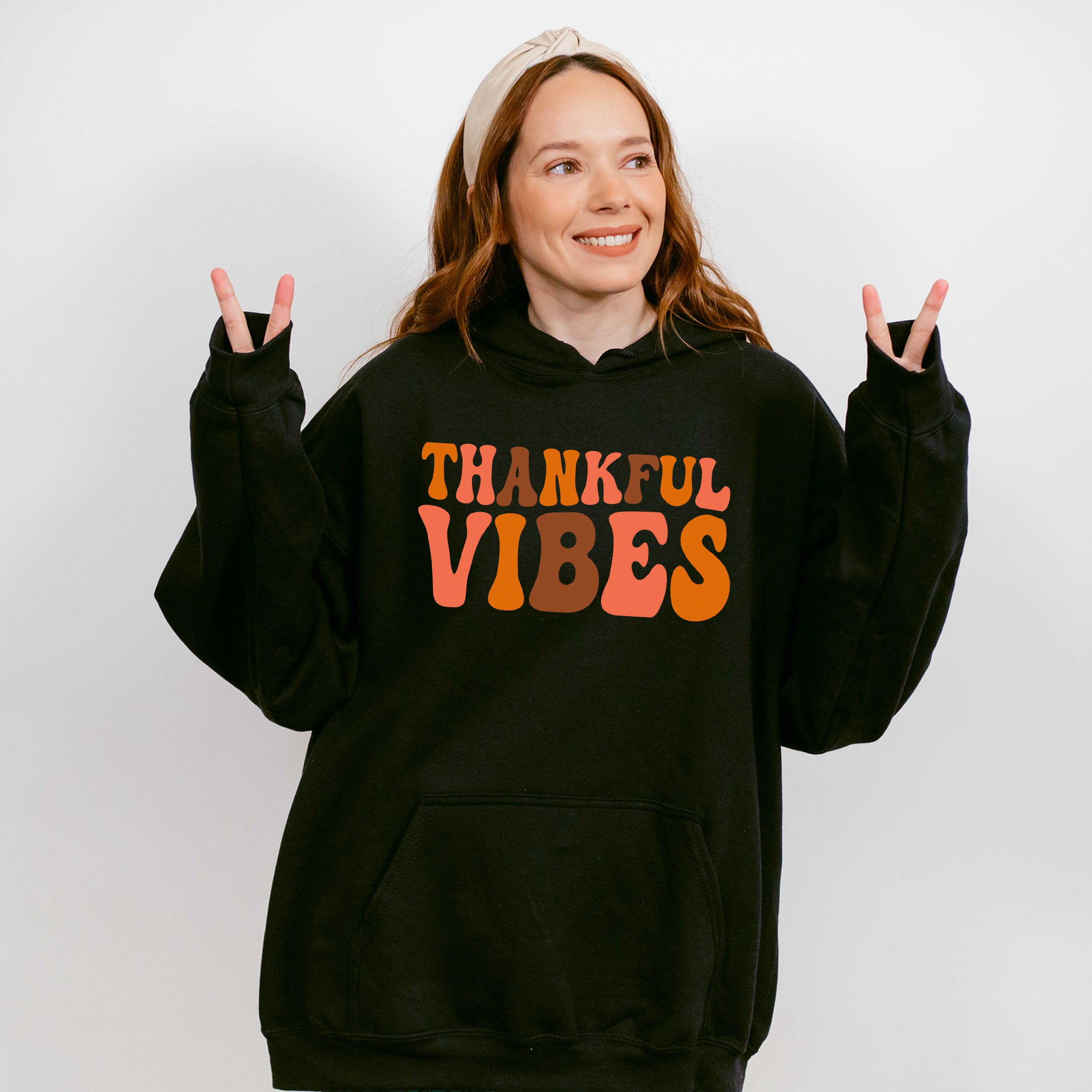 Thankful Vibes - Thanksgiving Theme Unisex Crewneck T-Shirt Sweatshirt Hoodie