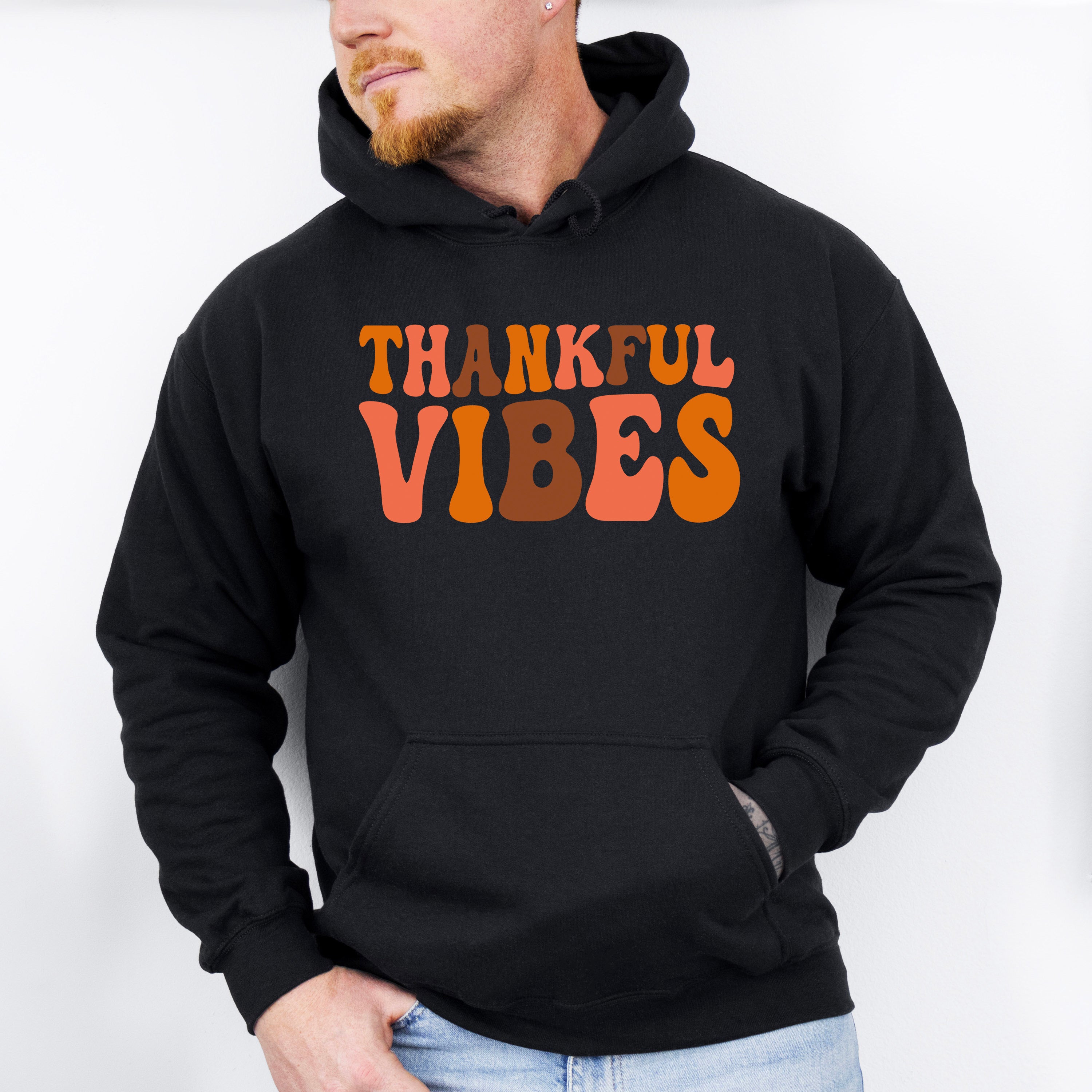 Thankful Vibes - Thanksgiving Theme Unisex Crewneck T-Shirt Sweatshirt Hoodie