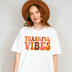 Thankful Vibes - Thanksgiving Theme Unisex Crewneck T-Shirt Sweatshirt Hoodie