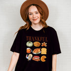 Thankful Thanksgiving Doodles Design - Thanksgiving Theme Unisex Crewneck T-Shirt Sweatshirt Hoodie