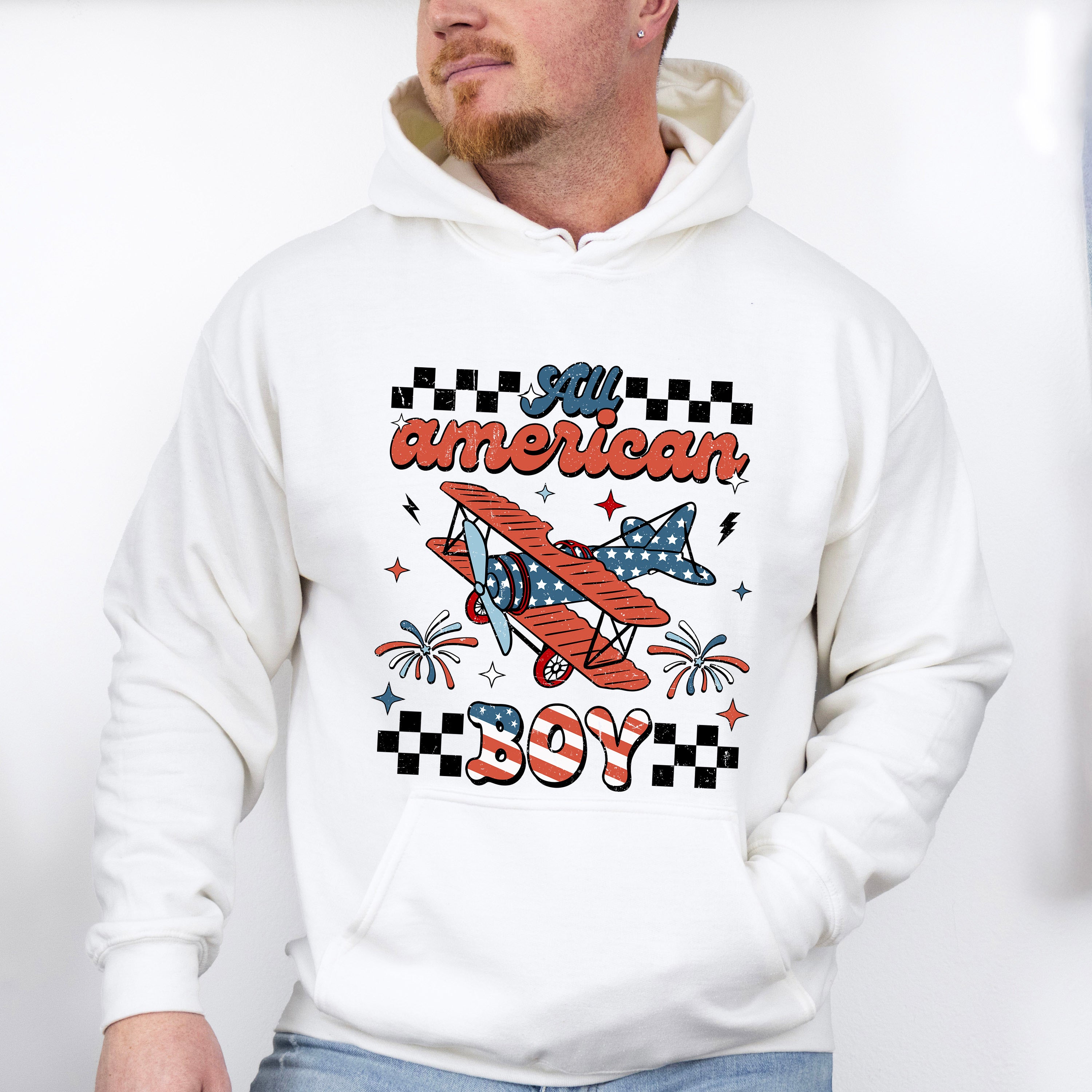 All American Boy Plane - Kids Unisex Crewneck T-Shirt Sweatshirt Hoodie