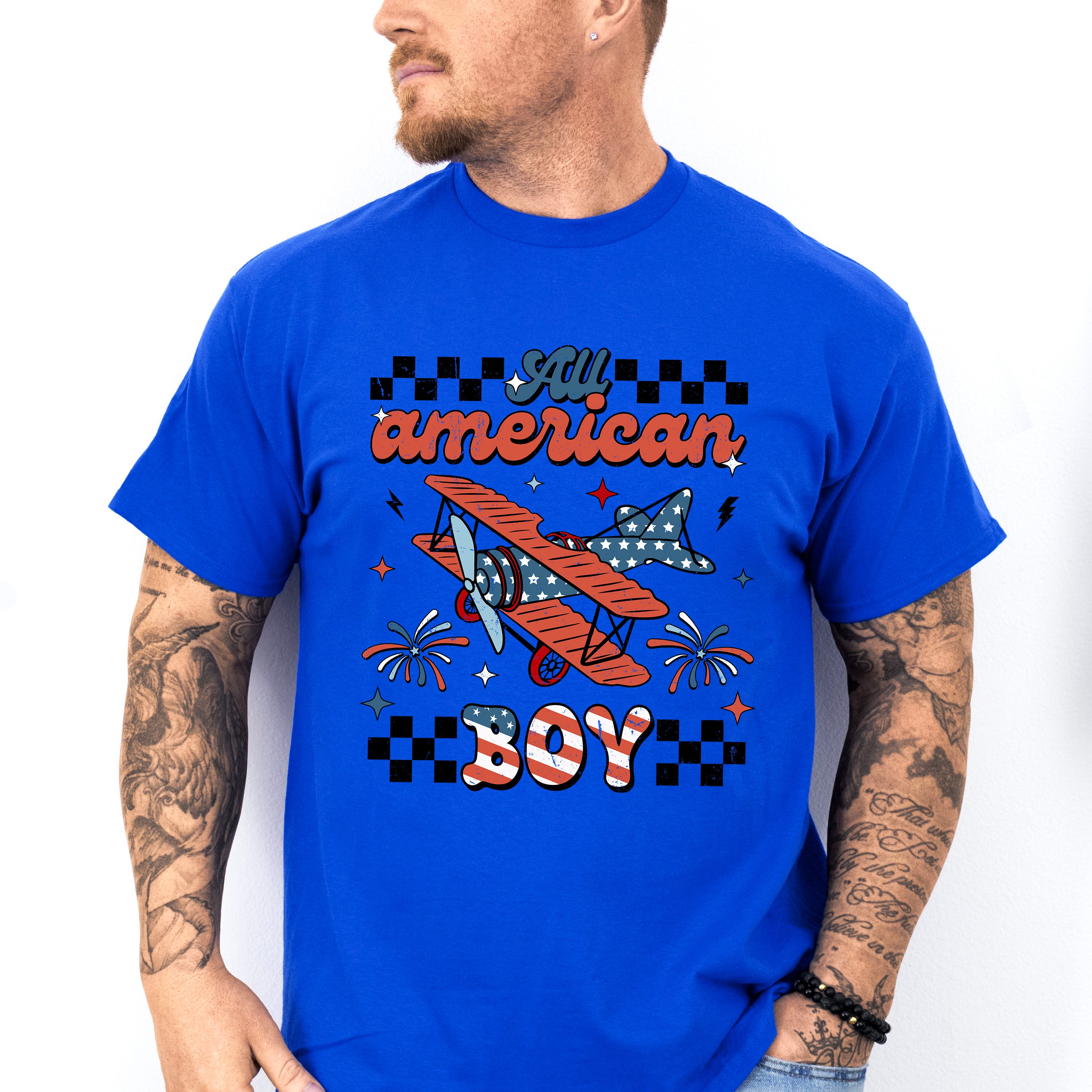 All American Boy Plane - Kids Unisex Crewneck T-Shirt Sweatshirt Hoodie