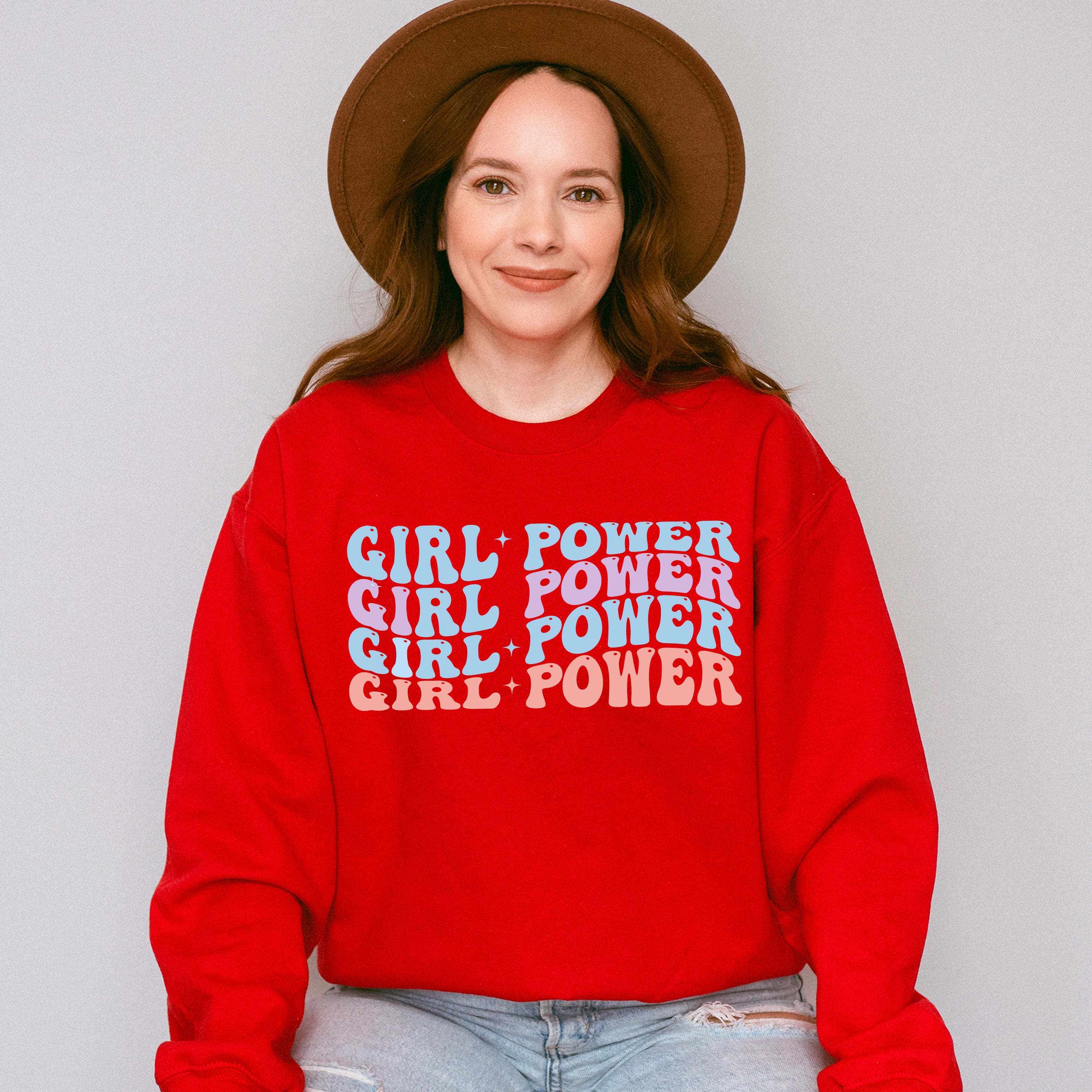 Girl Power Design - Kids Unisex Crewneck T-Shirt Sweatshirt Hoodie