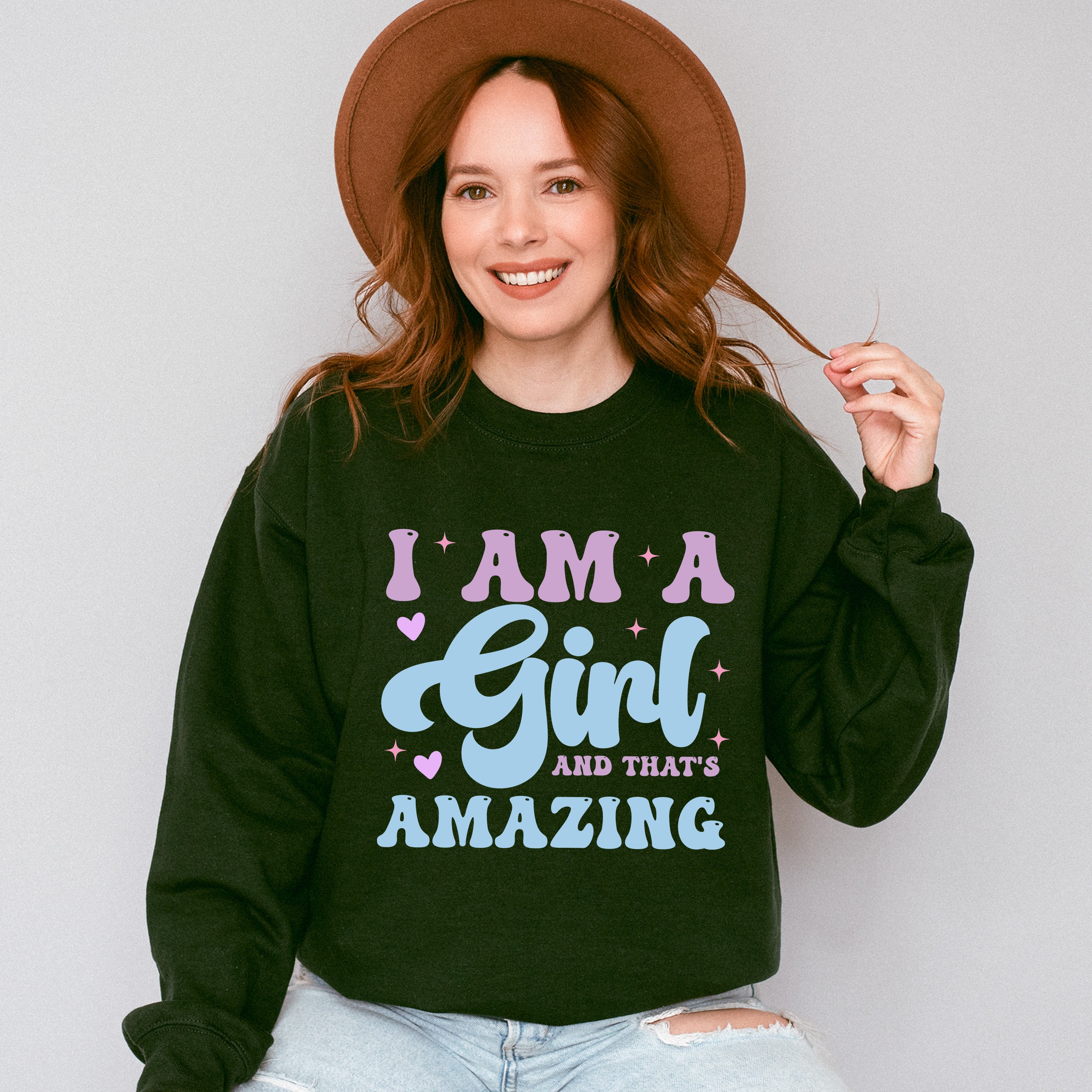 I Am A Girl  - Kids Unisex Crewneck T-Shirt Sweatshirt Hoodie