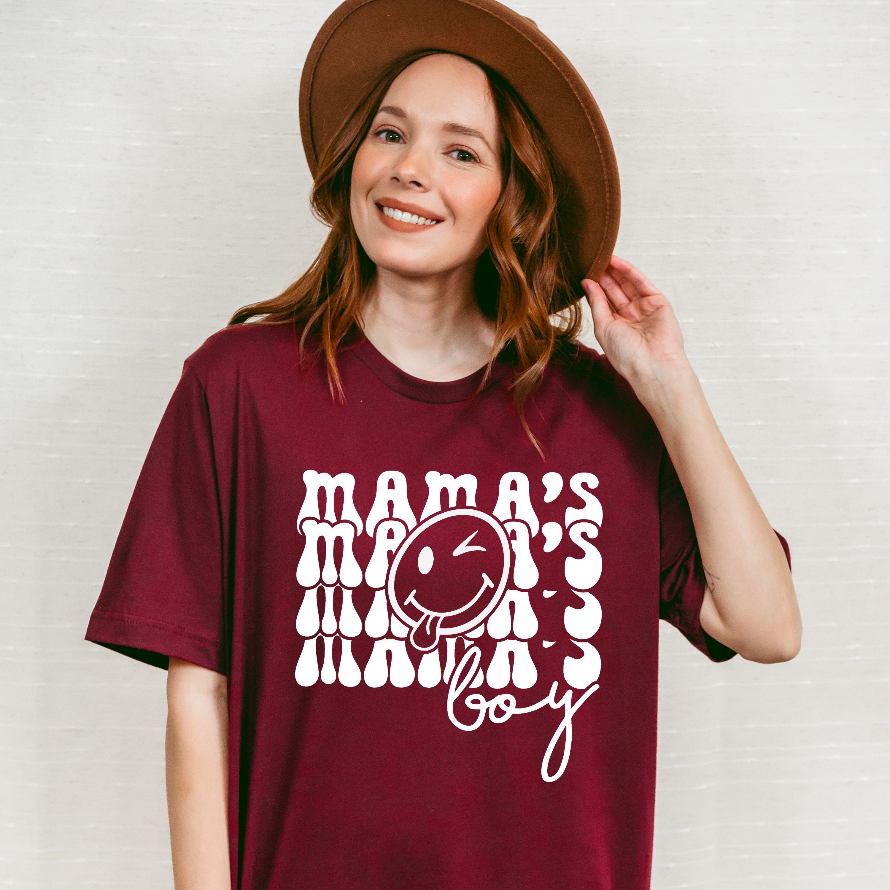 Mama&#39;s Boy Smiley - Kids Unisex Crewneck T-Shirt Sweatshirt Hoodie