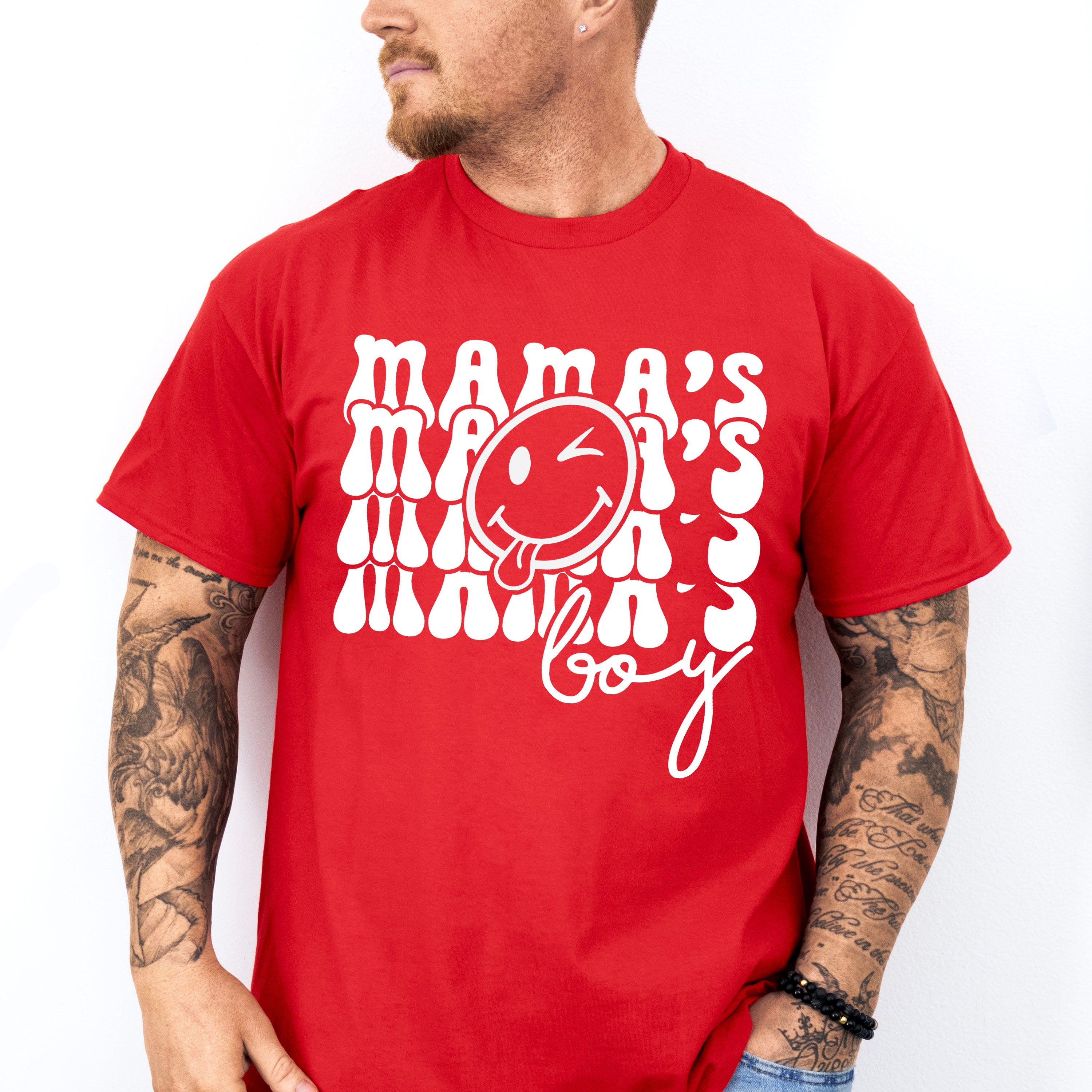 Mama&#39;s Boy Smiley - Kids Unisex Crewneck T-Shirt Sweatshirt Hoodie