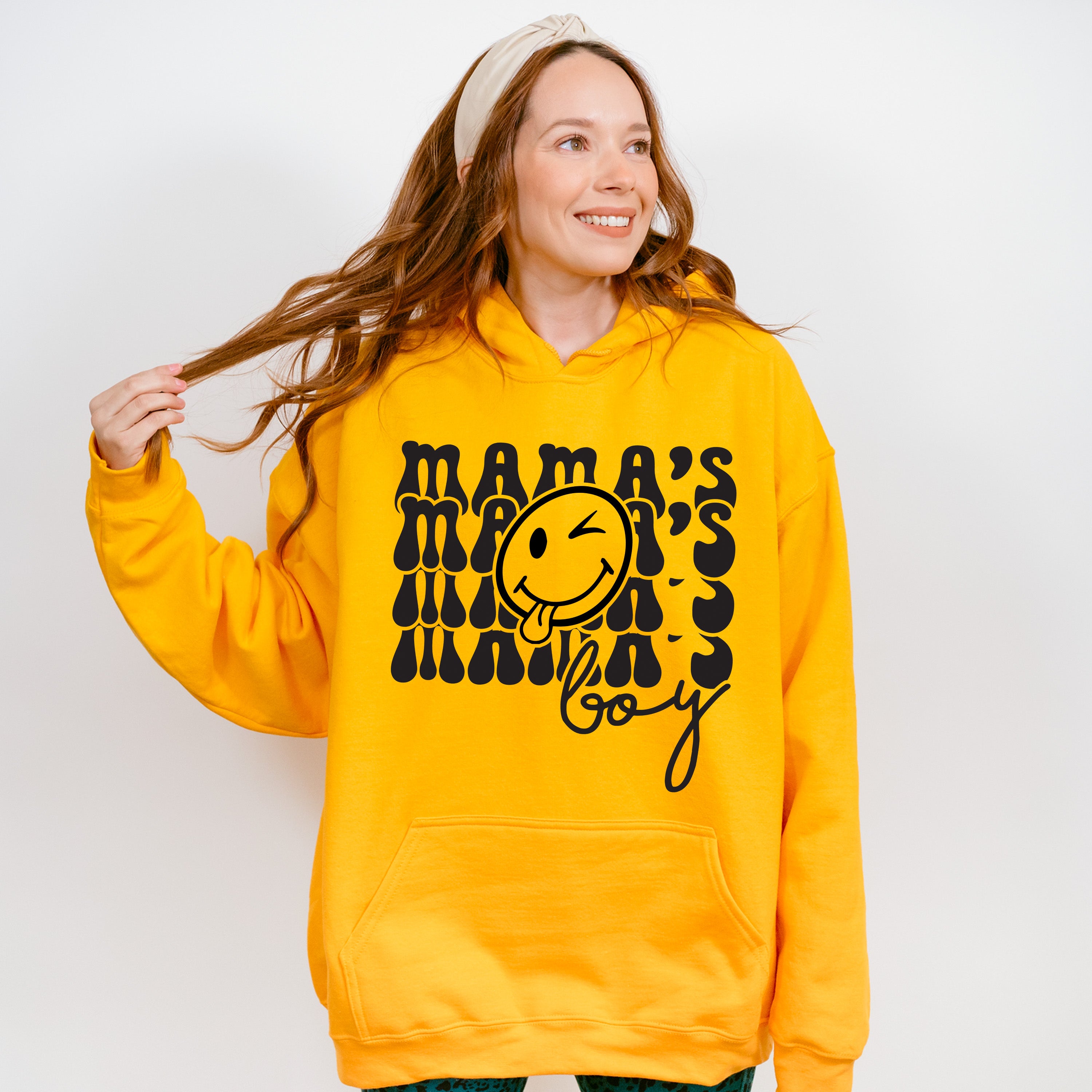 Mama&#39;s Boy Smiley - Kids Unisex Crewneck T-Shirt Sweatshirt Hoodie