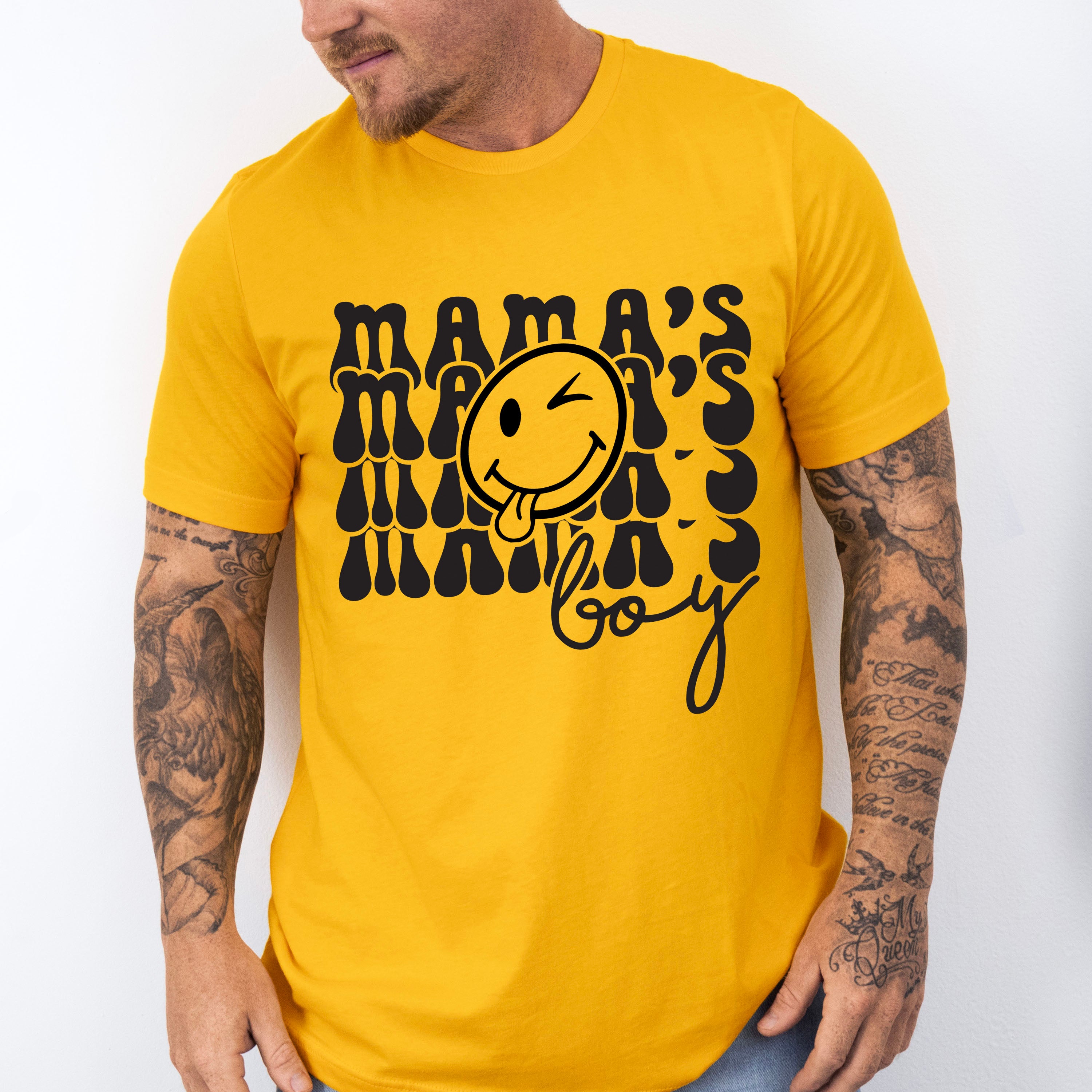 Mama&#39;s Boy Smiley - Kids Unisex Crewneck T-Shirt Sweatshirt Hoodie