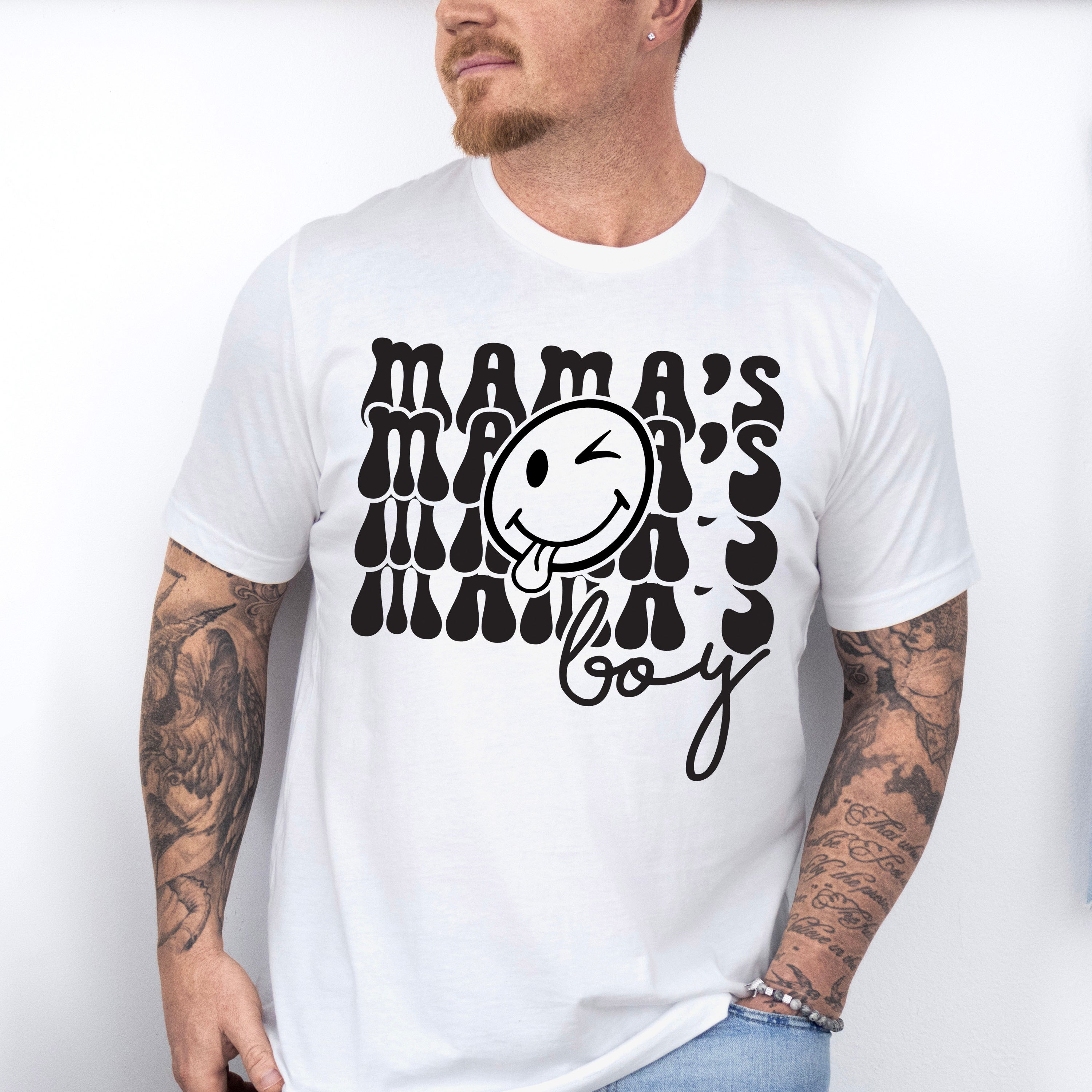 Mama&#39;s Boy Smiley - Kids Unisex Crewneck T-Shirt Sweatshirt Hoodie