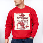 Saving Live Through Training - Firefighter Unisex Crewneck T-Shirt Sweatshirt Hoodie