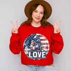 US Flag Love Design - Firefighter Unisex Crewneck T-Shirt Sweatshirt Hoodie