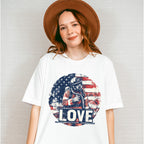 US Flag Love Design - Firefighter Unisex Crewneck T-Shirt Sweatshirt Hoodie