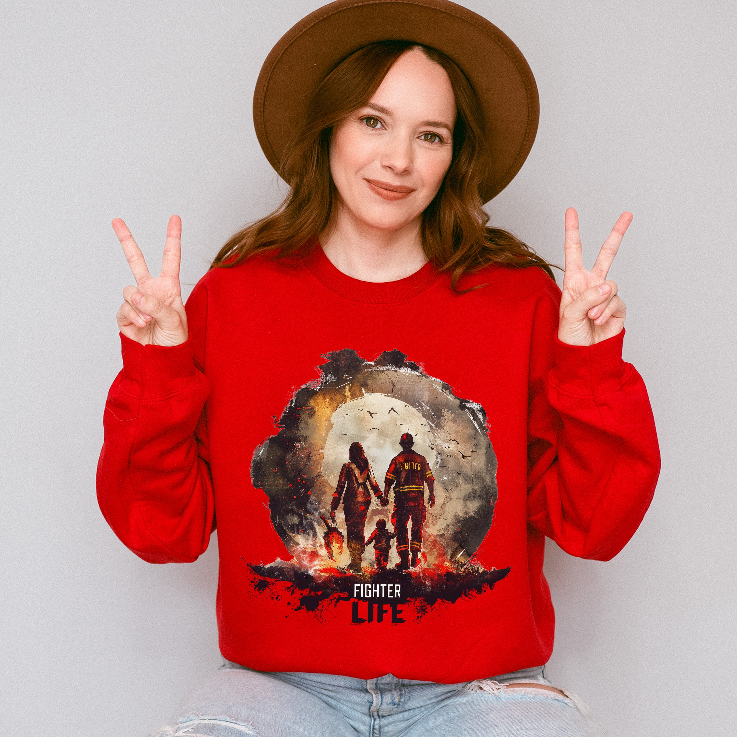 Fighter Life - Firefighter Unisex Crewneck T-Shirt Sweatshirt Hoodie