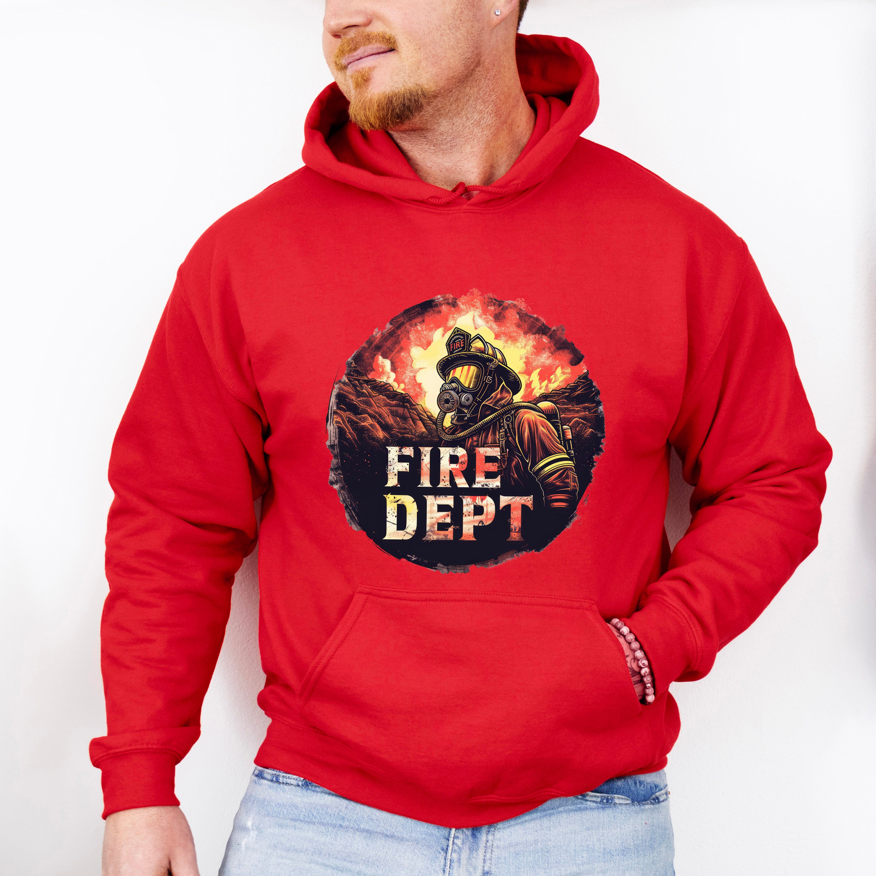 Fire Dept Circle Design - Firefighter Unisex Crewneck T-Shirt Sweatshirt Hoodie