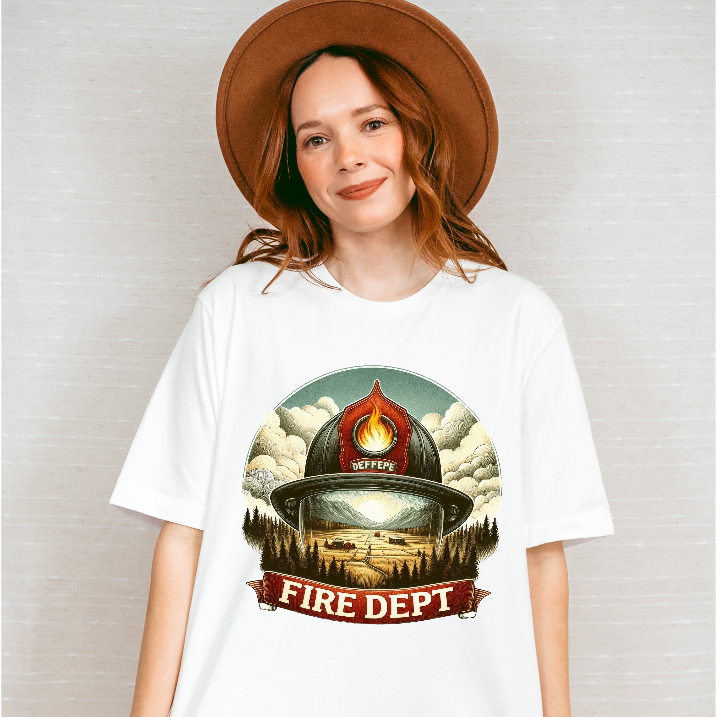 Fire Dept Design - Firefighter Unisex Crewneck T-Shirt Sweatshirt Hoodie