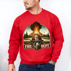 Fire Dept Helmet - Firefighter Unisex Crewneck T-Shirt Sweatshirt Hoodie