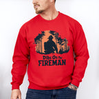 Dibs On The Fireman Silhouette Design - Firefighter Unisex Crewneck T-Shirt Sweatshirt Hoodie