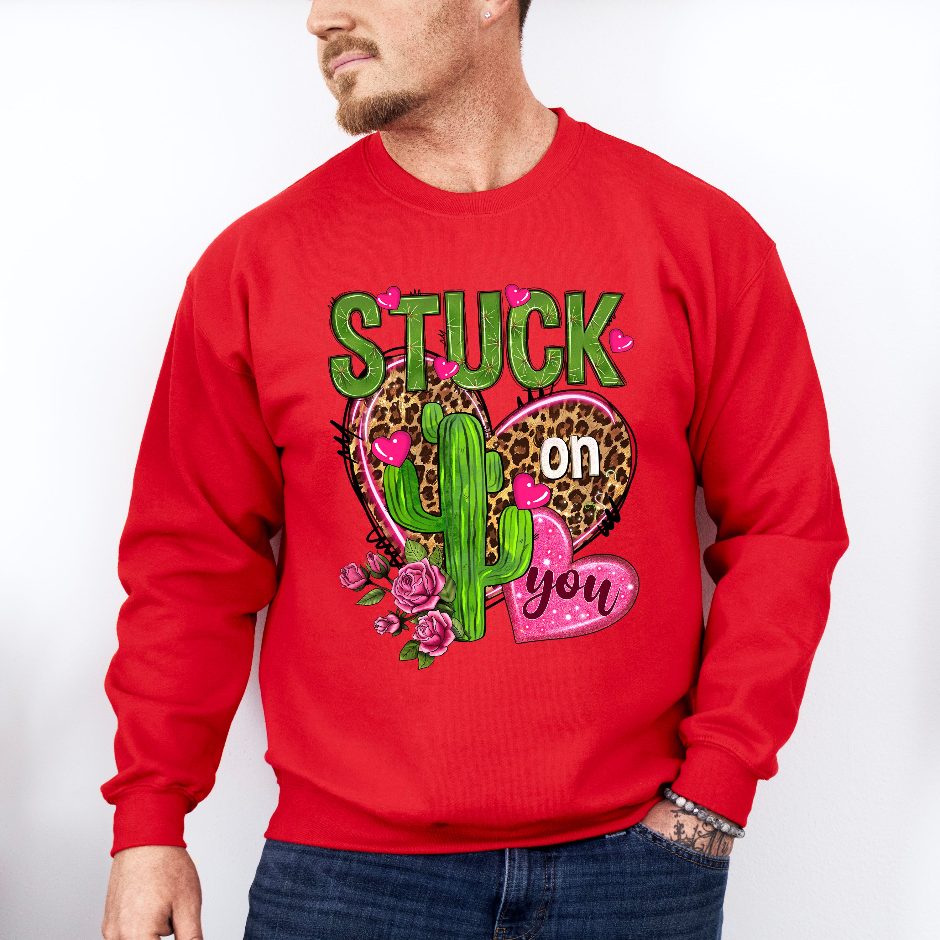 Stuck On You - Valentines Theme Unisex Crewneck T-Shirt Sweatshirt Hoodie