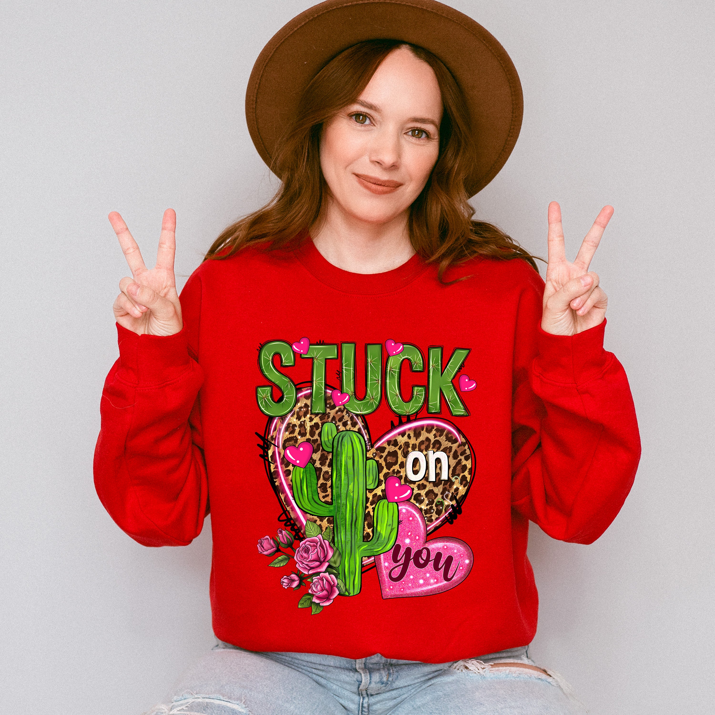 Stuck On You - Valentines Theme Unisex Crewneck T-Shirt Sweatshirt Hoodie