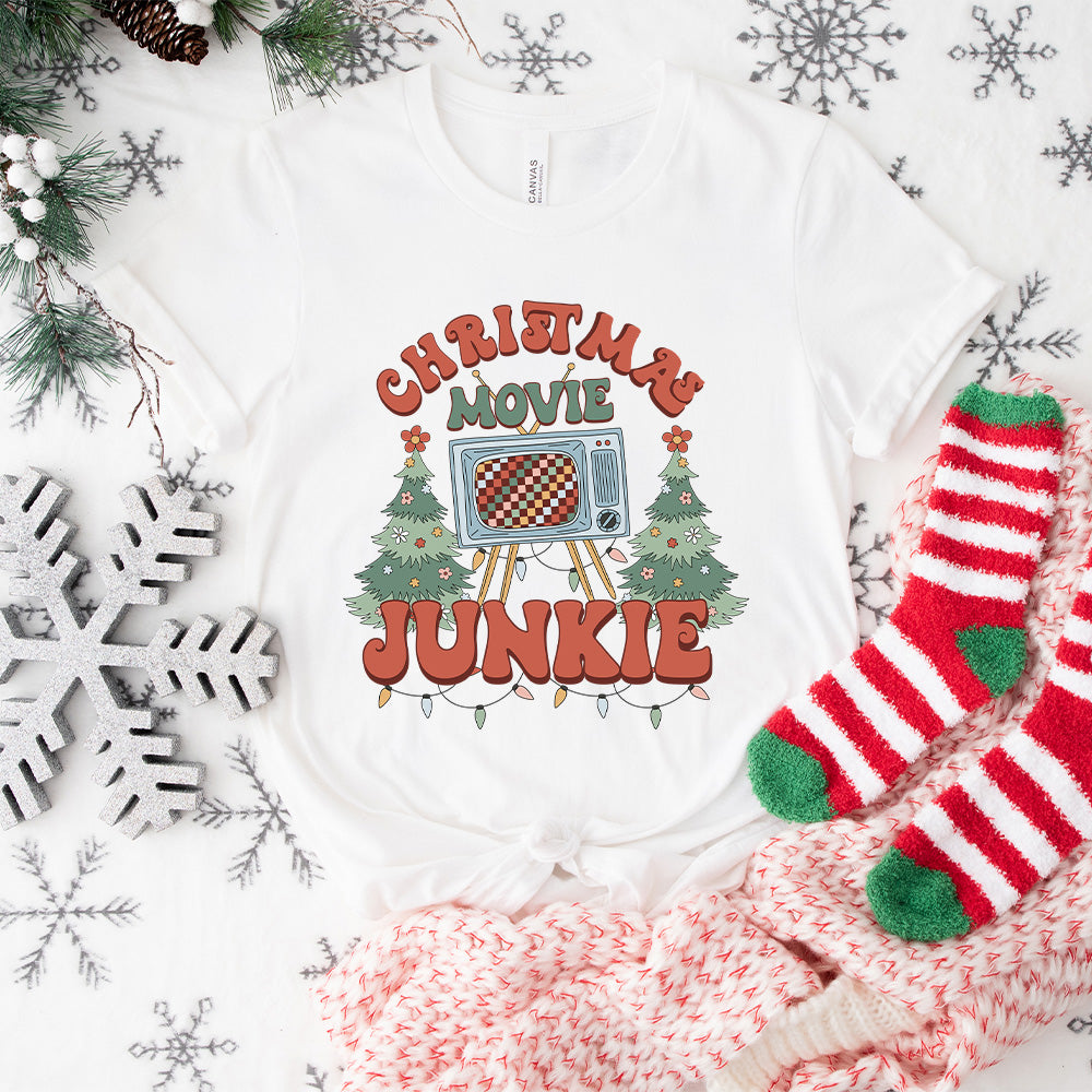 Christmas Movie Junkie - Christmas Unisex Crewneck T-Shirt Sweatshirt Hoodie