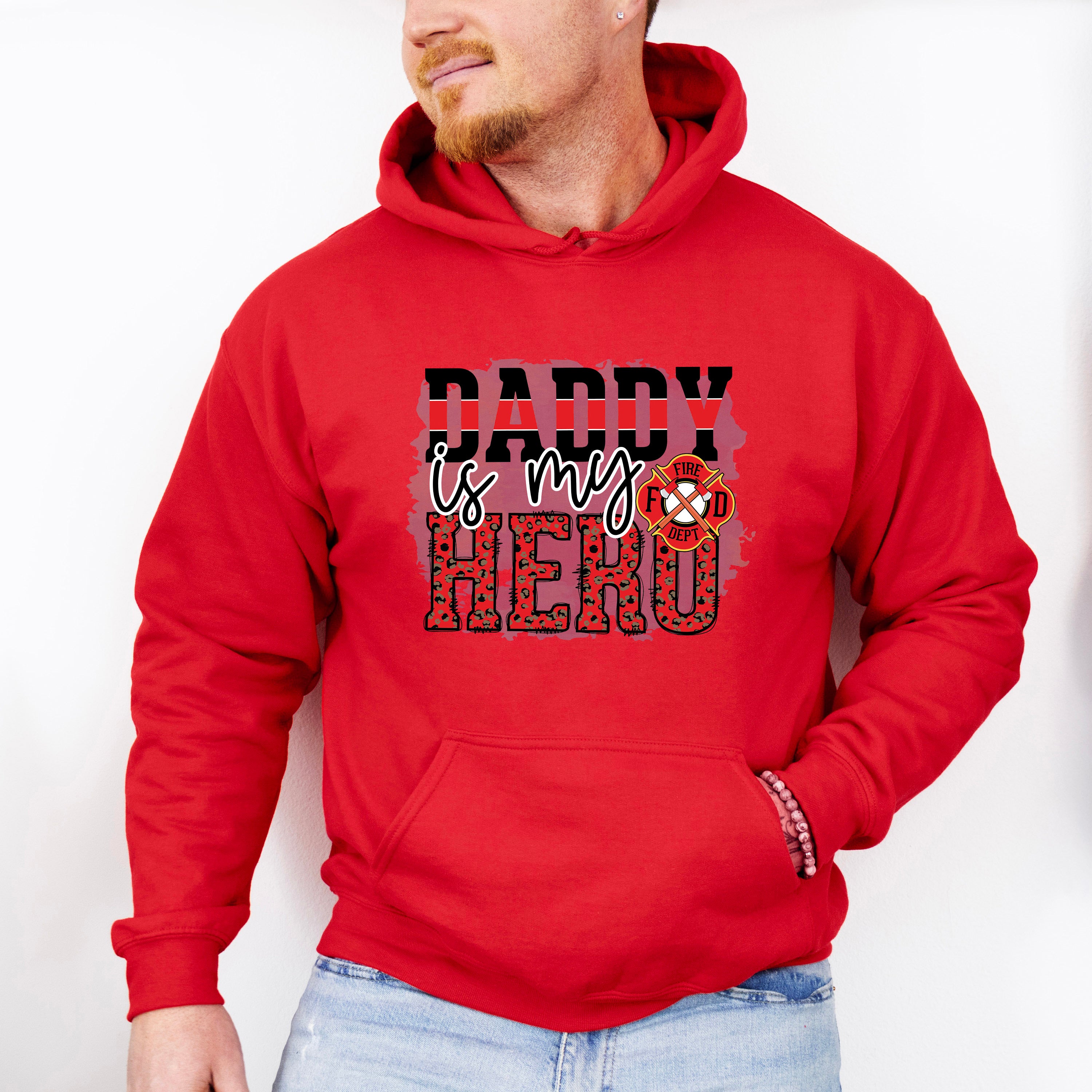 Daddy Is My Hero - Firefighter Unisex Crewneck T-Shirt Sweatshirt Hoodie