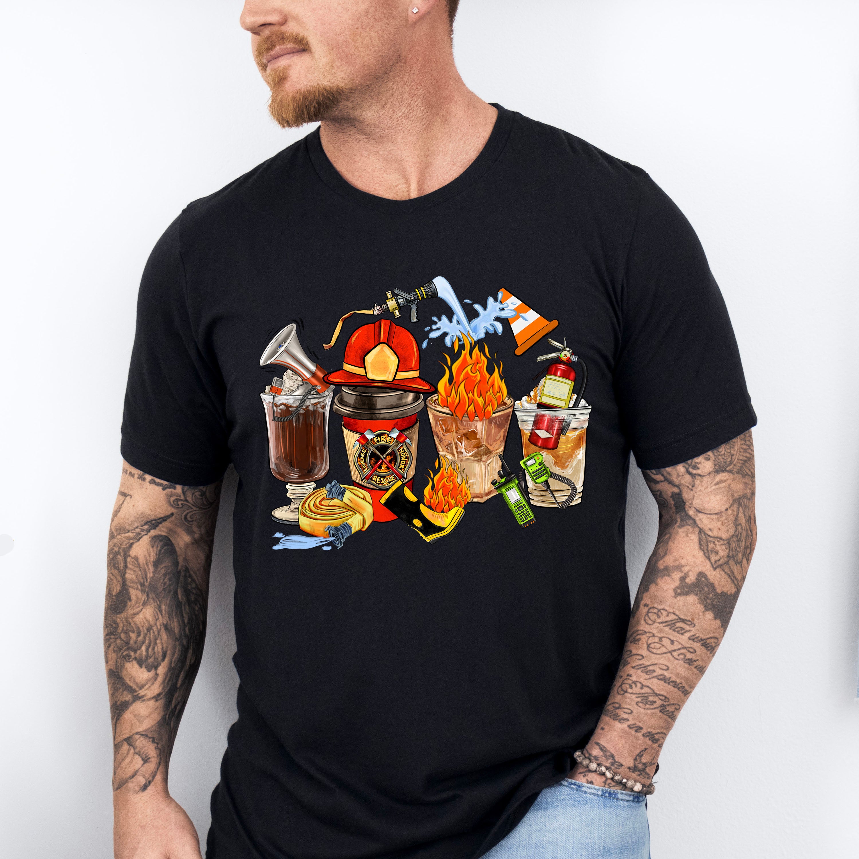 Firefighter Theme Cups - Firefighter Unisex Crewneck T-Shirt Sweatshirt Hoodie