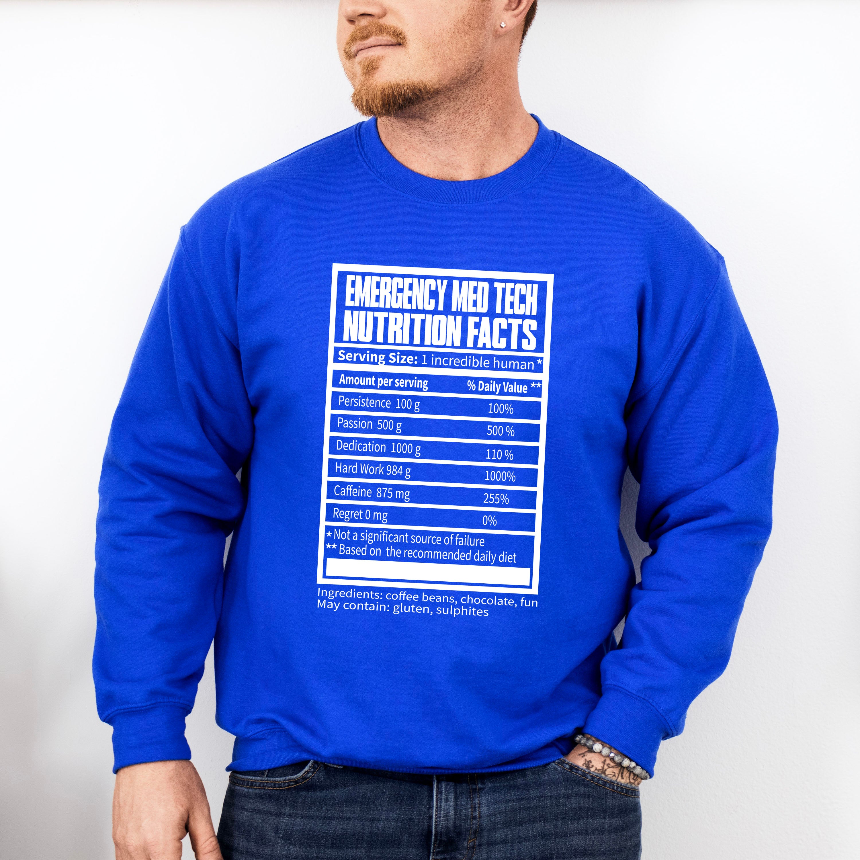 EMT Nutrition Facts - EMT Unisex Crewneck T-Shirt Sweatshirt Hoodie