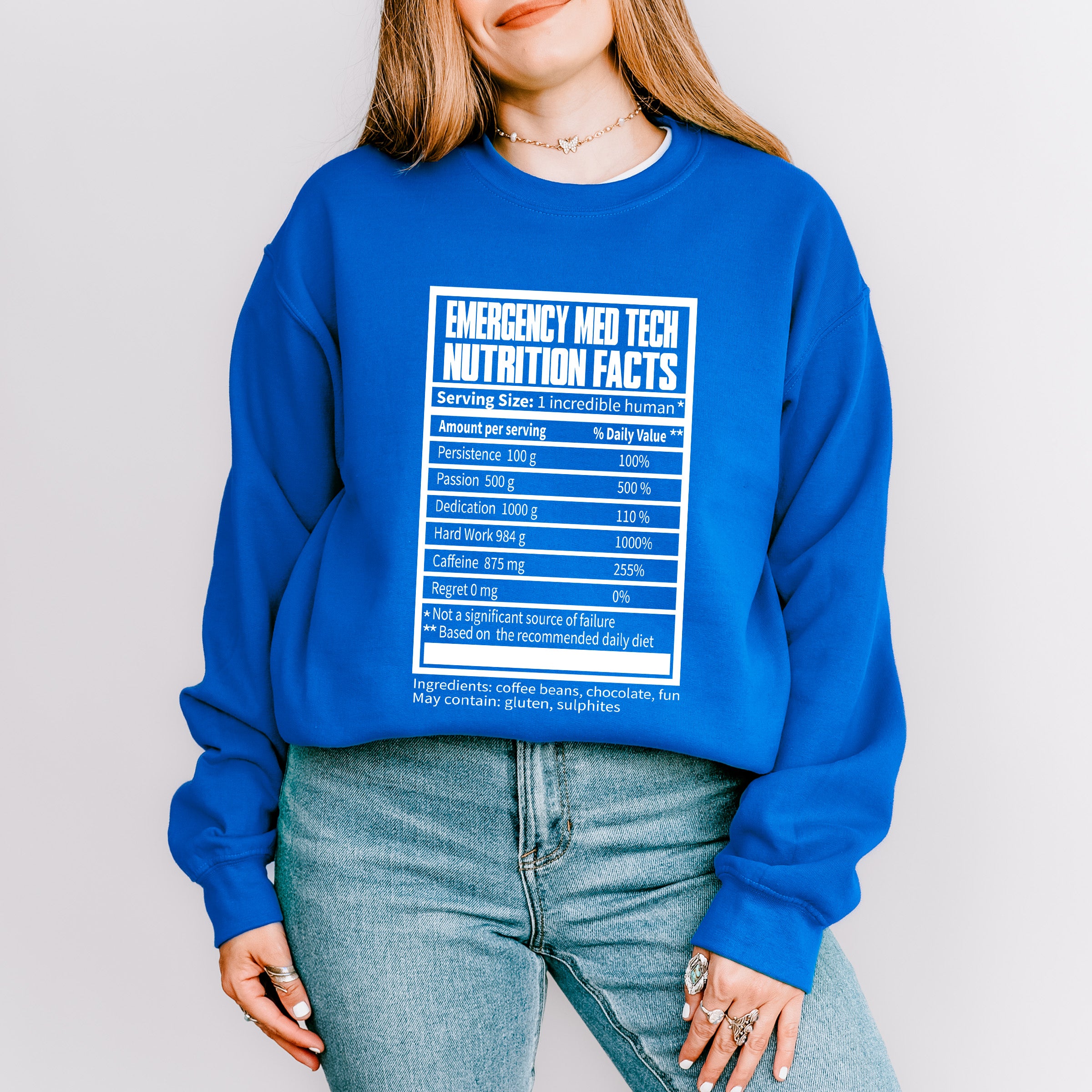 EMT Nutrition Facts - EMT Unisex Crewneck T-Shirt Sweatshirt Hoodie