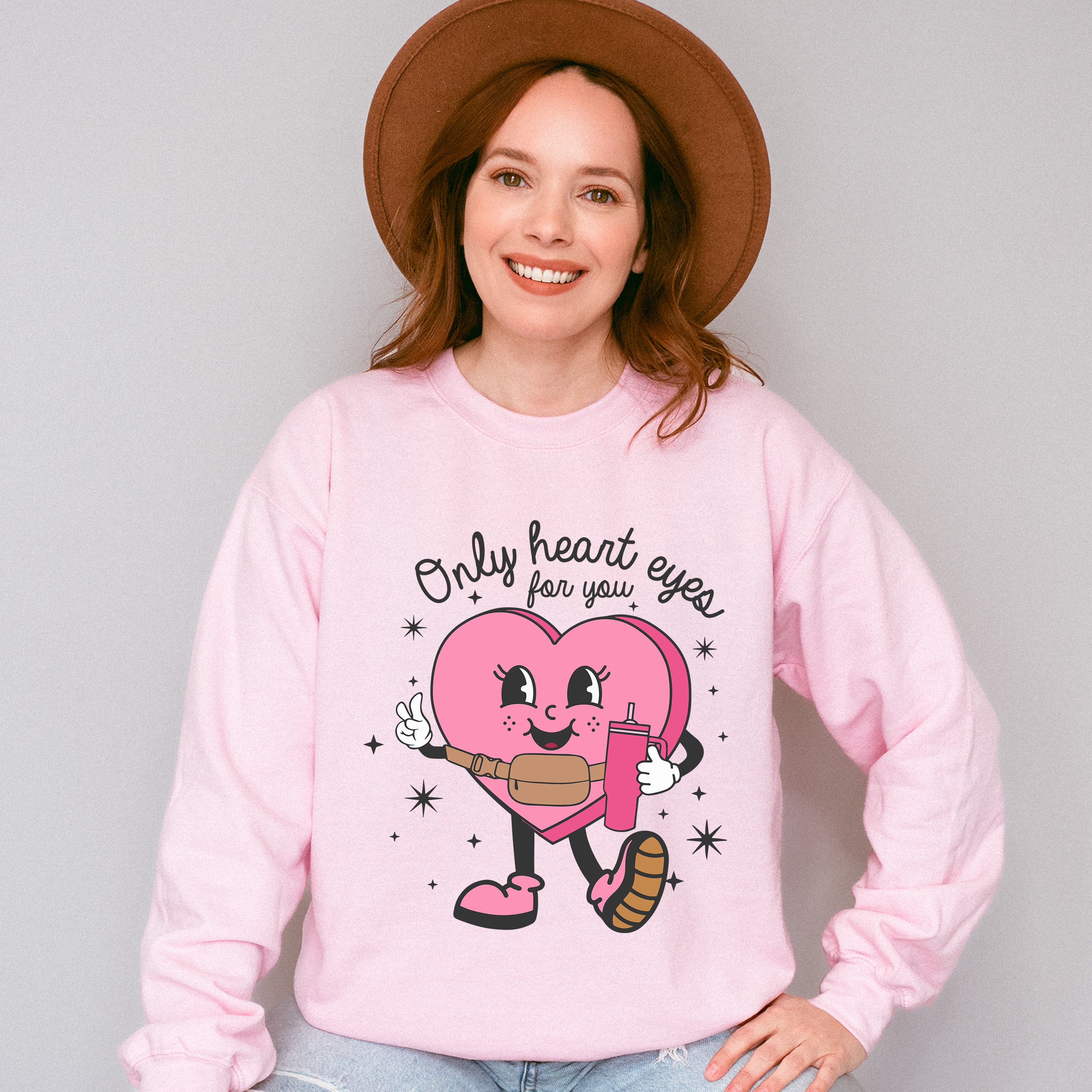 Only Heart Eyes For You - Valentines Theme Unisex Crewneck T-Shirt Sweatshirt Hoodie