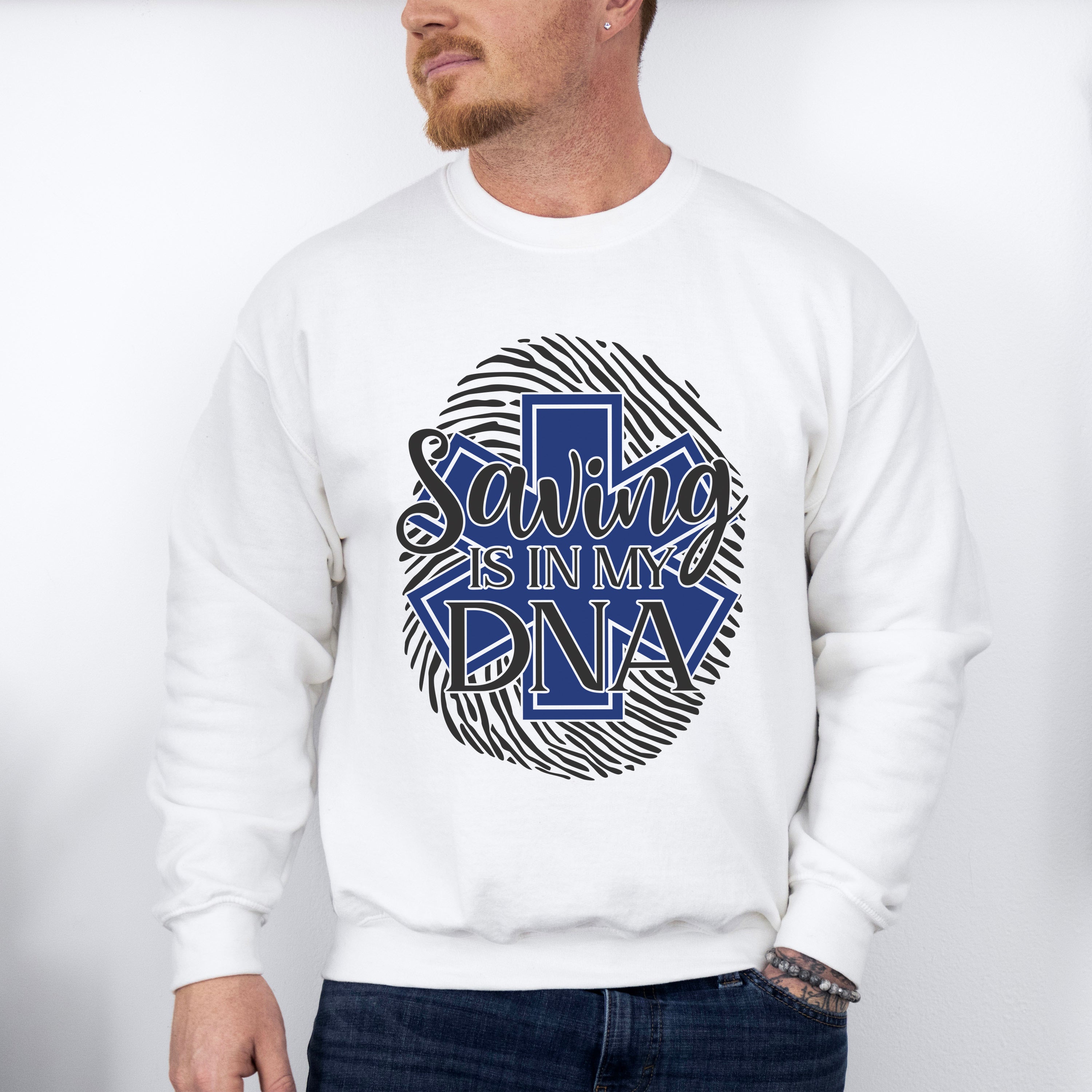Saving Is In My DNA - EMT Unisex Crewneck T-Shirt Sweatshirt Hoodie